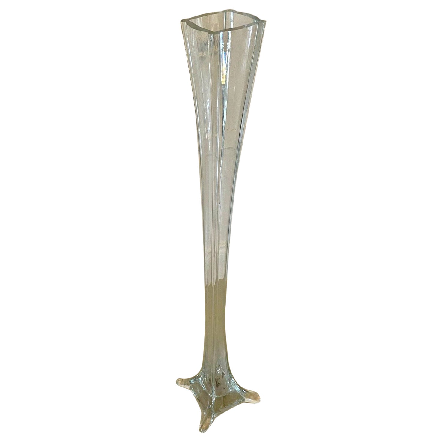 Ungewöhnliche große antike Bodenständer-Vase aus Glas in viktorianischer Qualität im Angebot