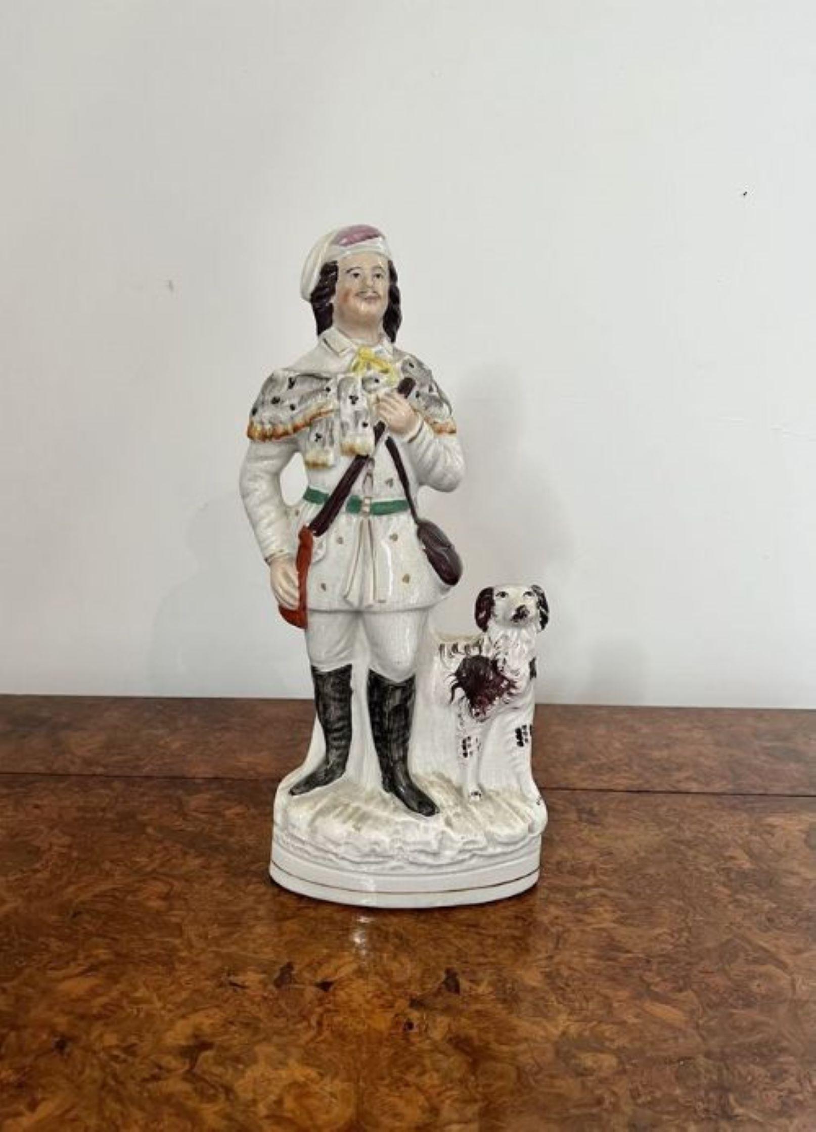 Unusual large antique Victorian Staffordshire figure  In Good Condition For Sale In Ipswich, GB