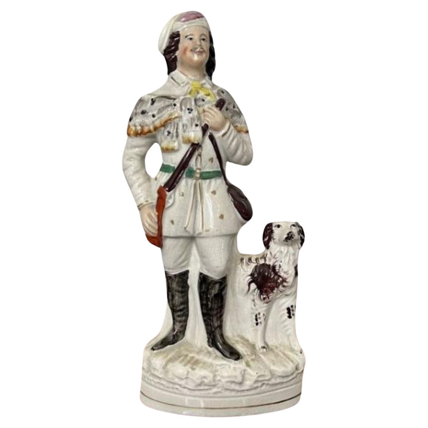 Unusual large antique Victorian Staffordshire figure  For Sale