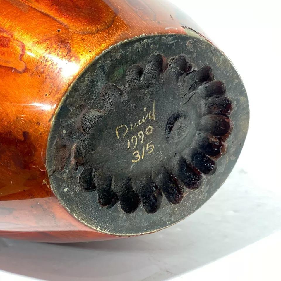 Calco Insolito grande vaso in bronzo smaltato in edizione limitata di David Dirrim (1990) in vendita
