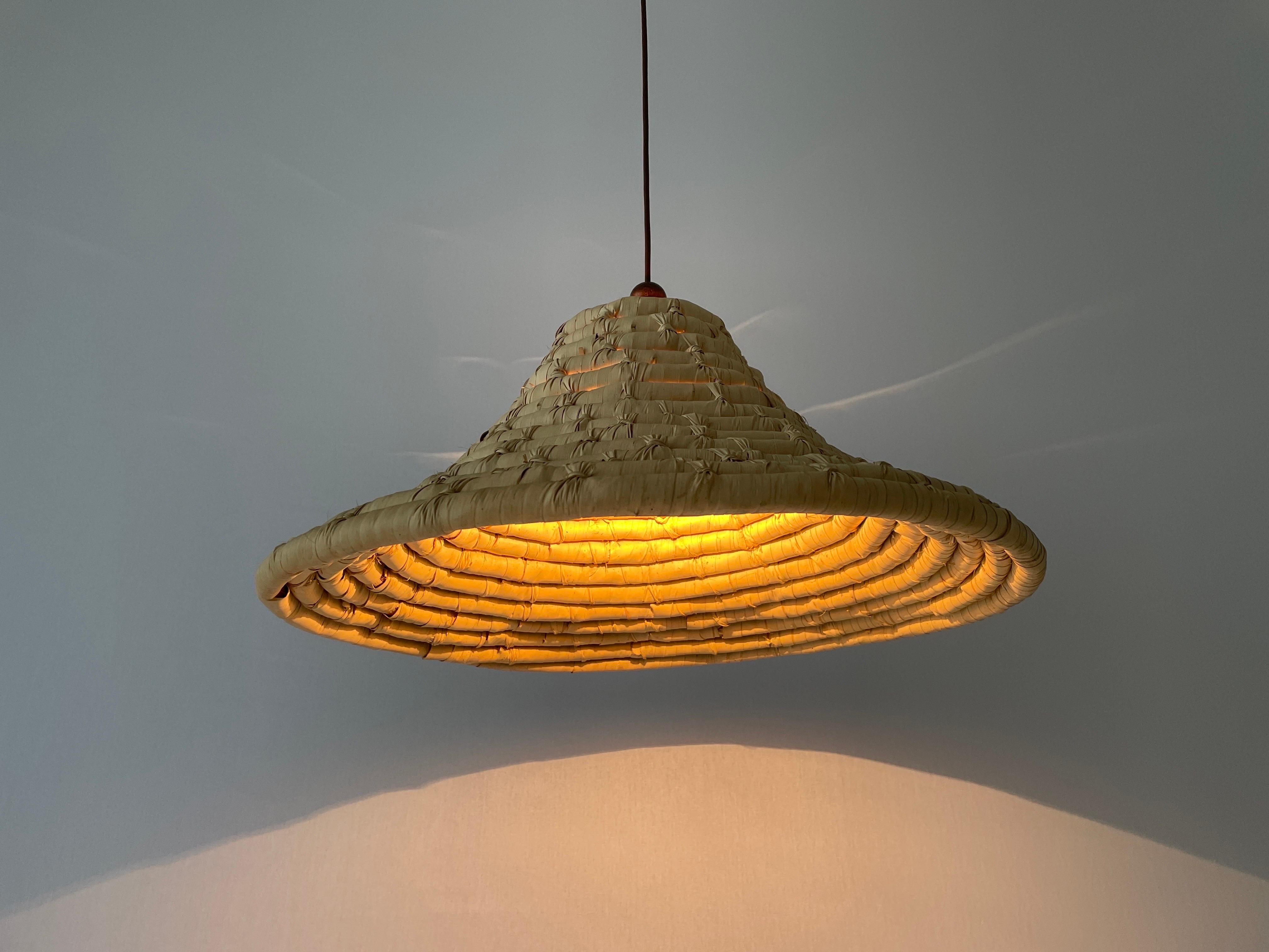 Unusual Large Made of Natural Plant Material Pendant Lamp, 1960s, Germany For Sale 5