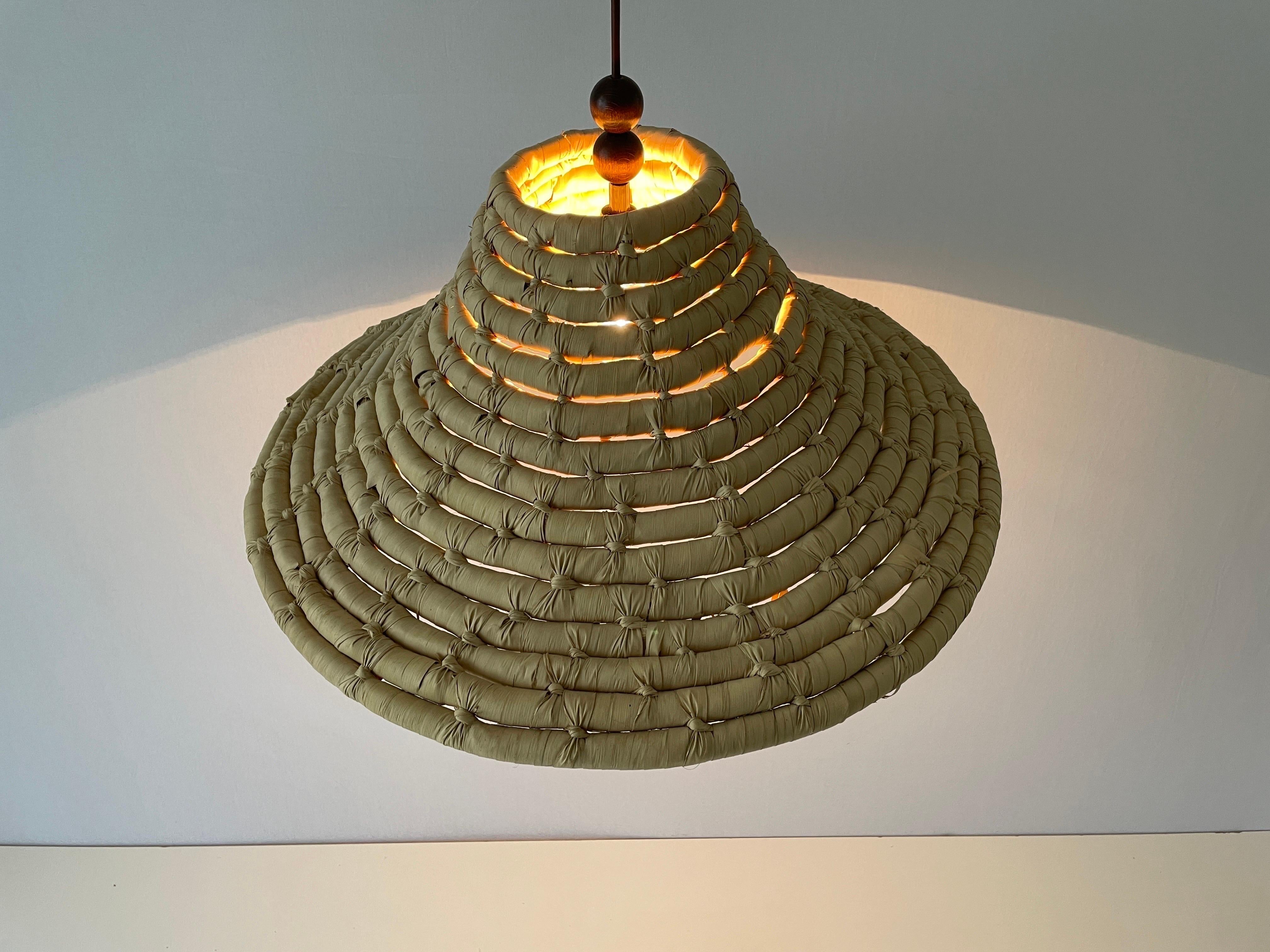 Unusual Large Made of Natural Plant Material Pendant Lamp, 1960s, Germany For Sale 6
