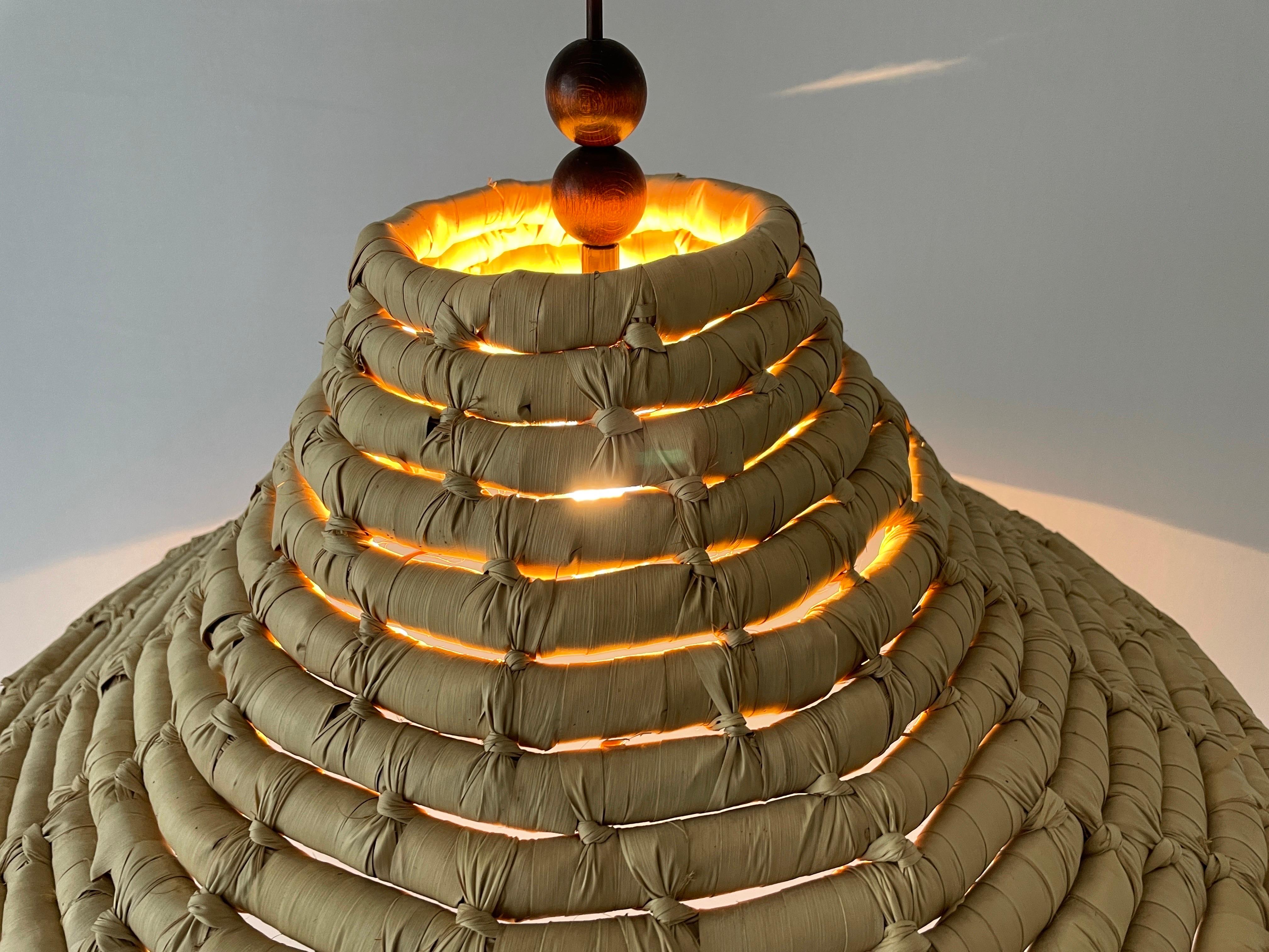 Unusual Large Made of Natural Plant Material Pendant Lamp, 1960s, Germany For Sale 7
