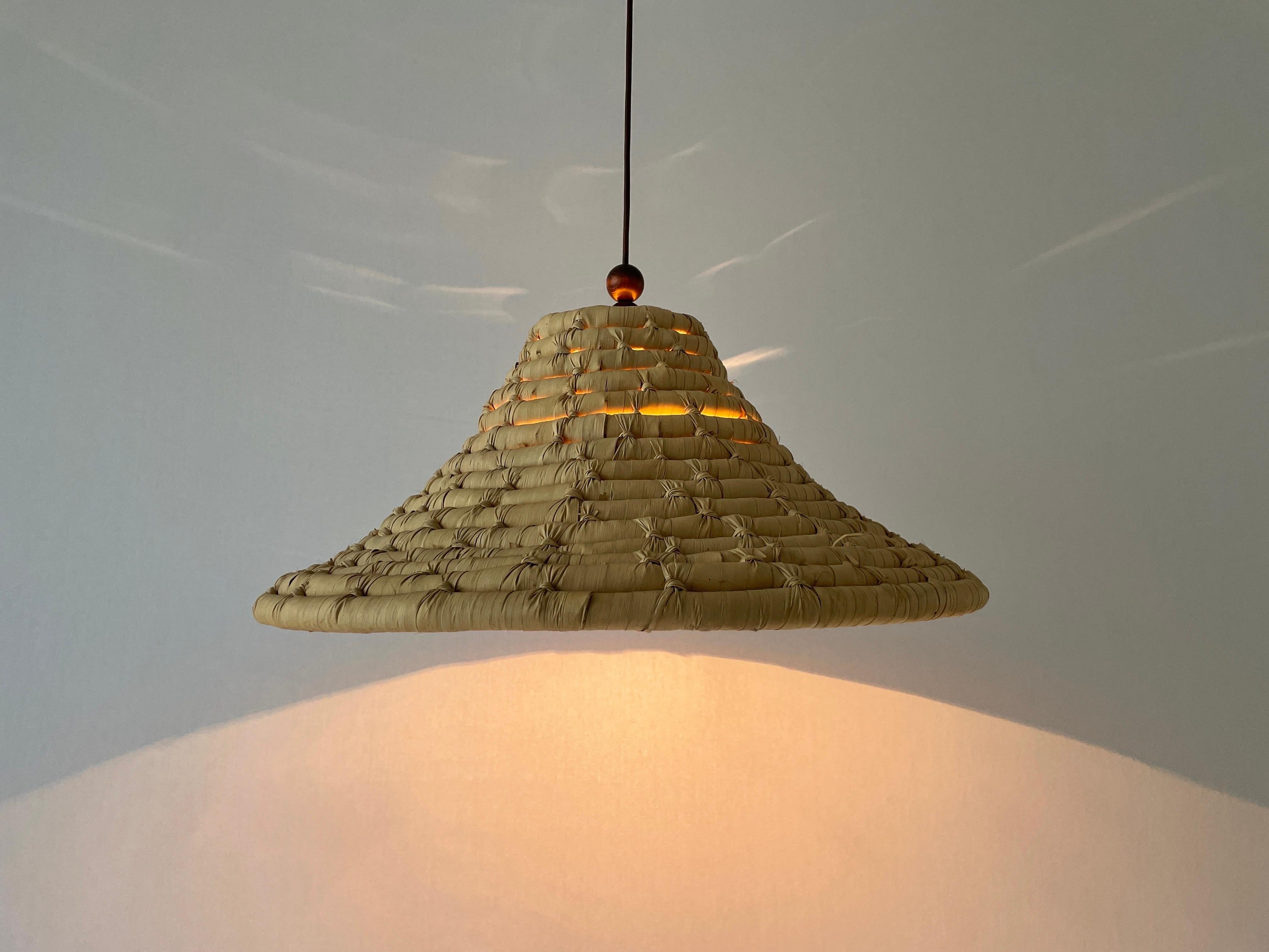 Unusual Large Made of Natural Plant Material Pendant Lamp, 1960s, Germany For Sale 11