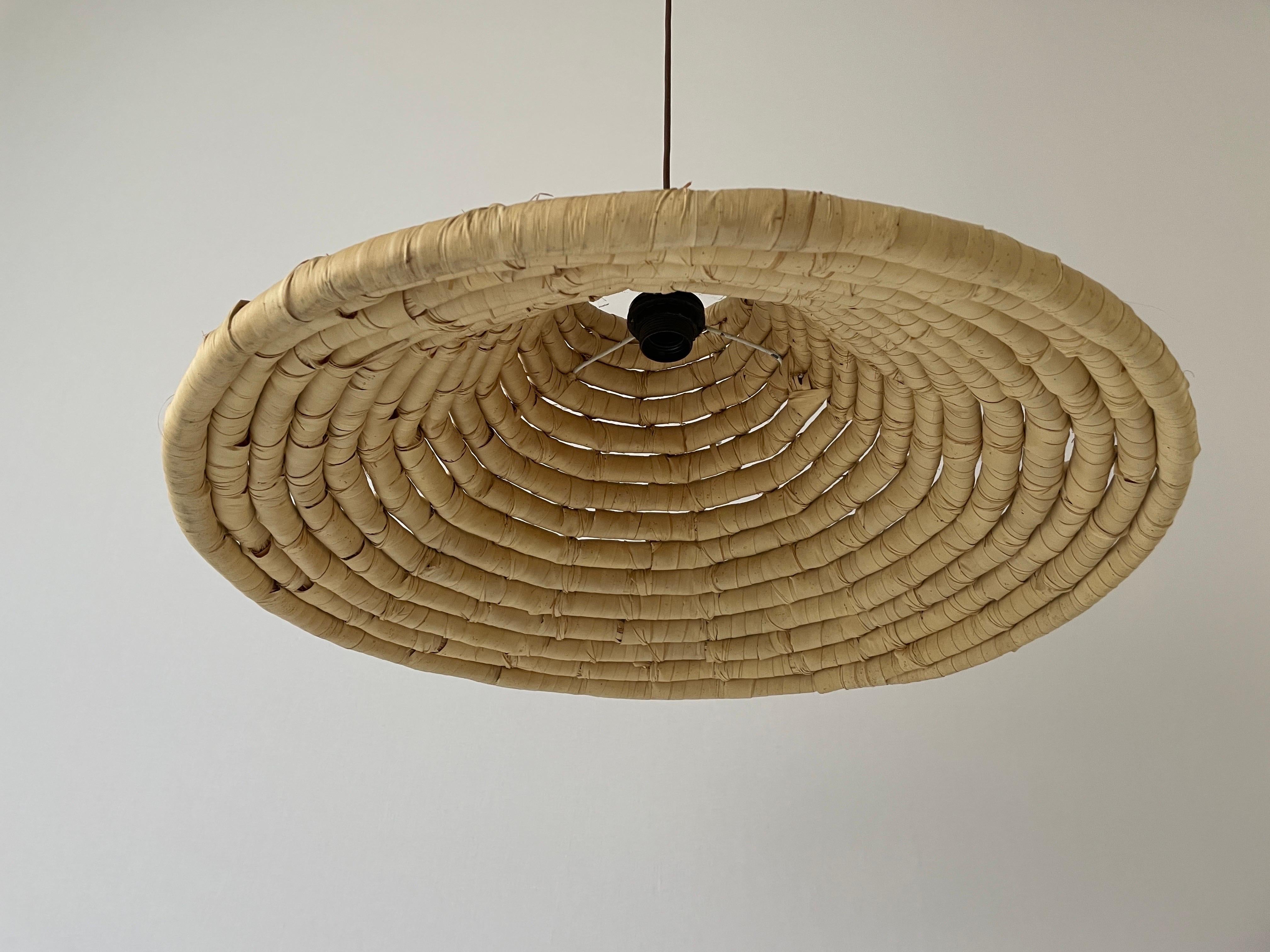Unusual Large Made of Natural Plant Material Pendant Lamp, 1960s, Germany In Good Condition For Sale In Hagenbach, DE