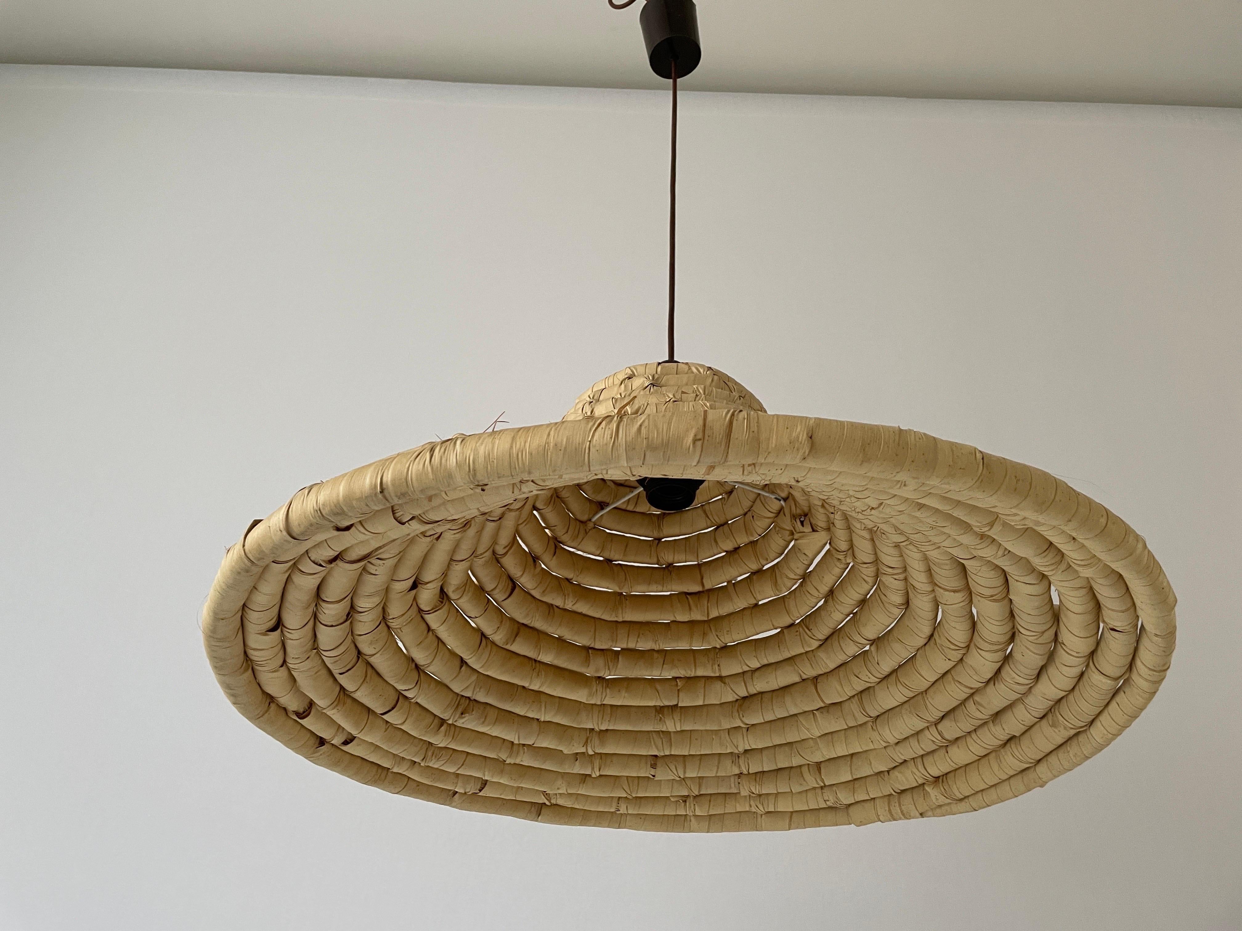 Mid-20th Century Unusual Large Made of Natural Plant Material Pendant Lamp, 1960s, Germany For Sale