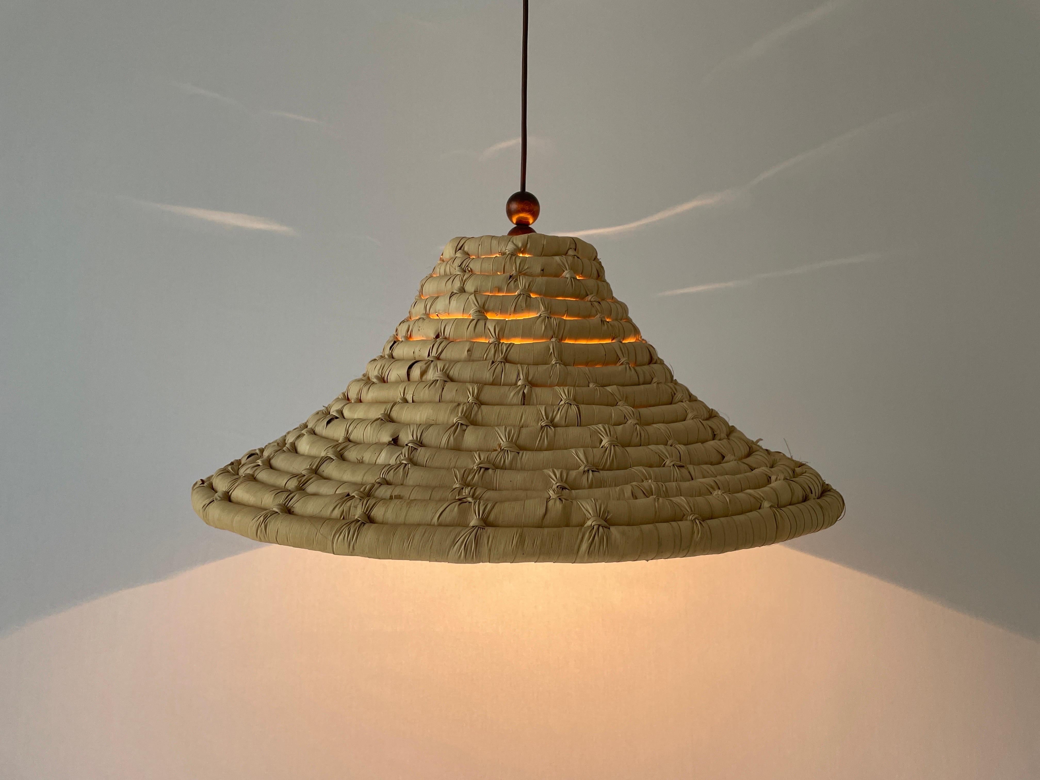 Unusual Large Made of Natural Plant Material Pendant Lamp, 1960s, Germany For Sale 3