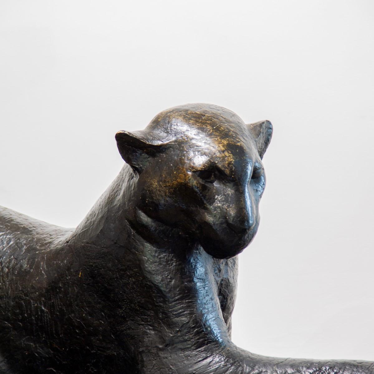 20th Century Unusual Large Plaster Maquette of a Panther