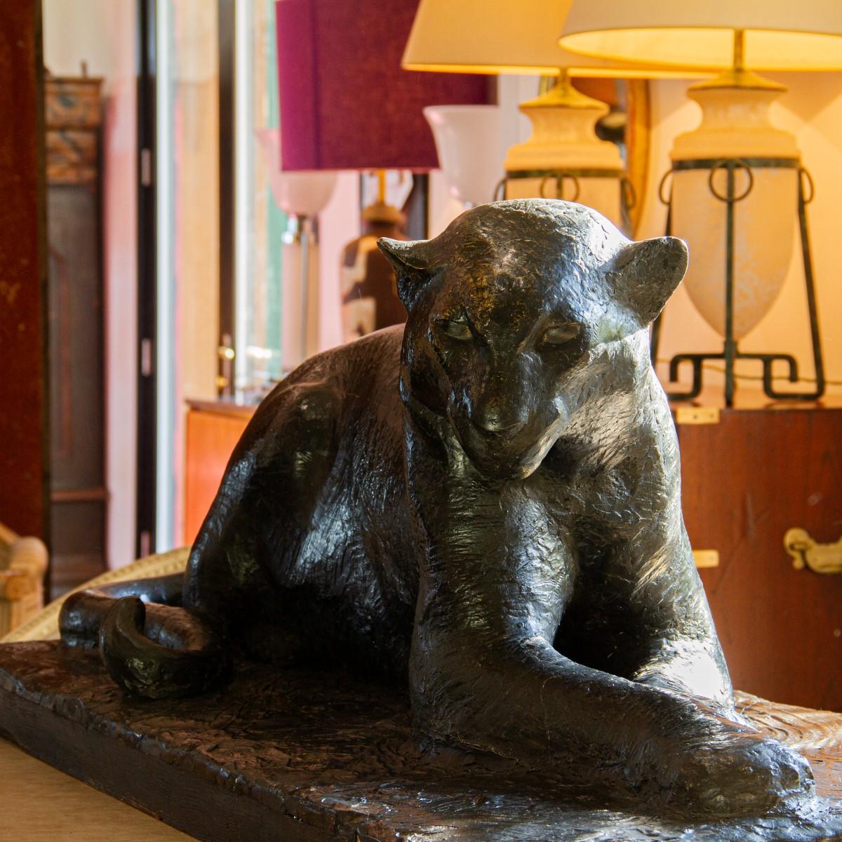 Unusual Large Plaster Maquette of a Panther 2
