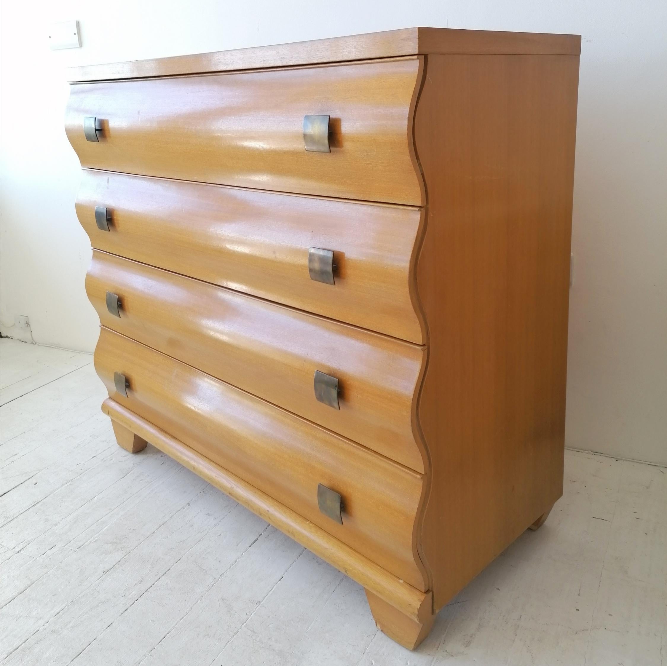 American Unusual Large Vintage, Tall, Wavy Profile Post Modern Drawer Cabinet, 1980s, USA