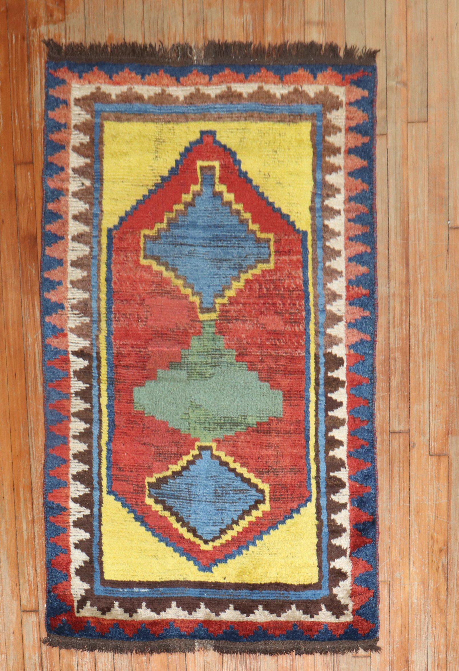 Late 19th century scatter Size geometric rug originating from the JP WILLBORG collection in Europe.

Measures: 3.4'' x 5.6''.
