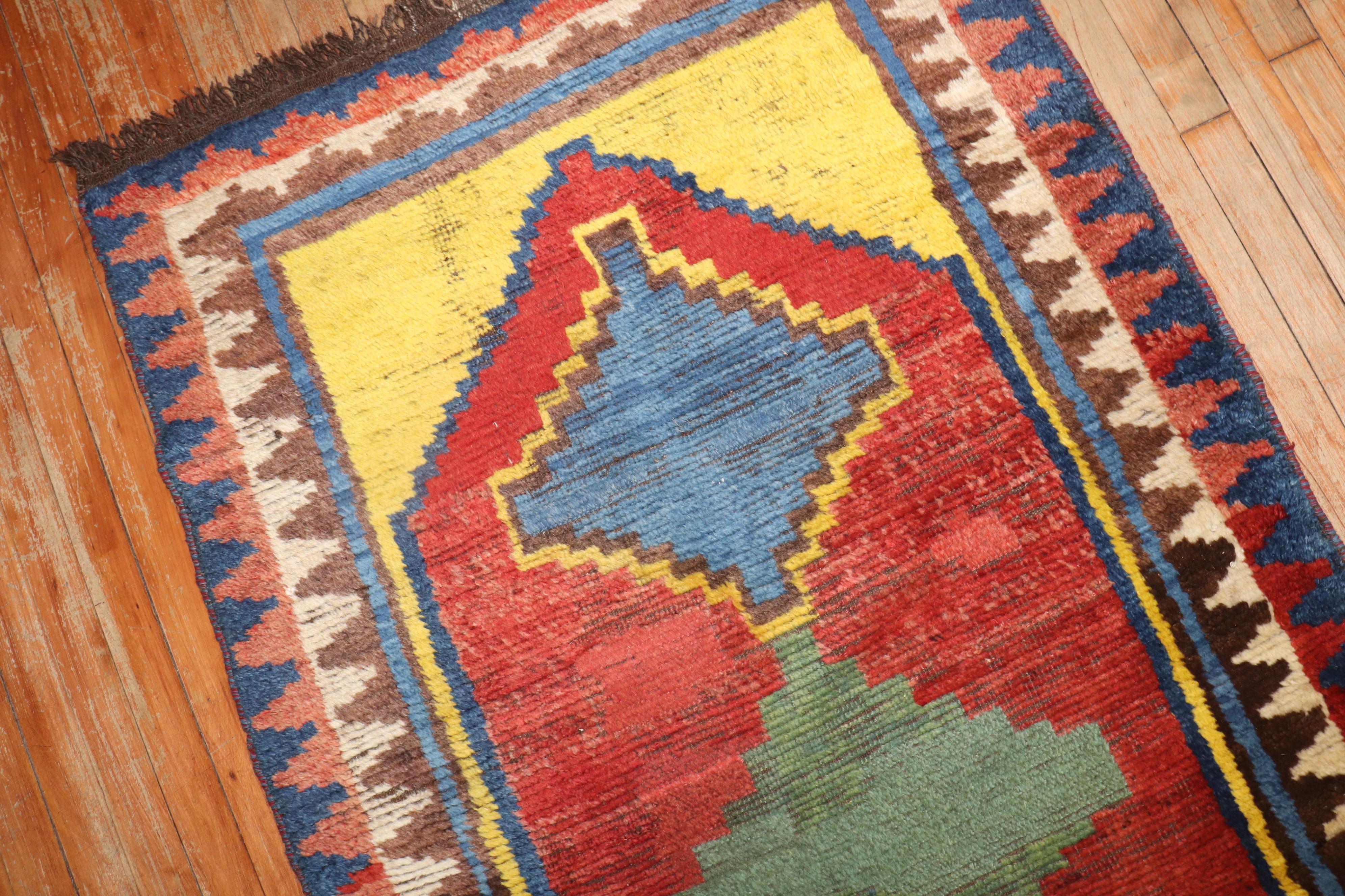 Hand-Knotted Unusual Late 19th Century Antique Persian Gabbeh Rug For Sale