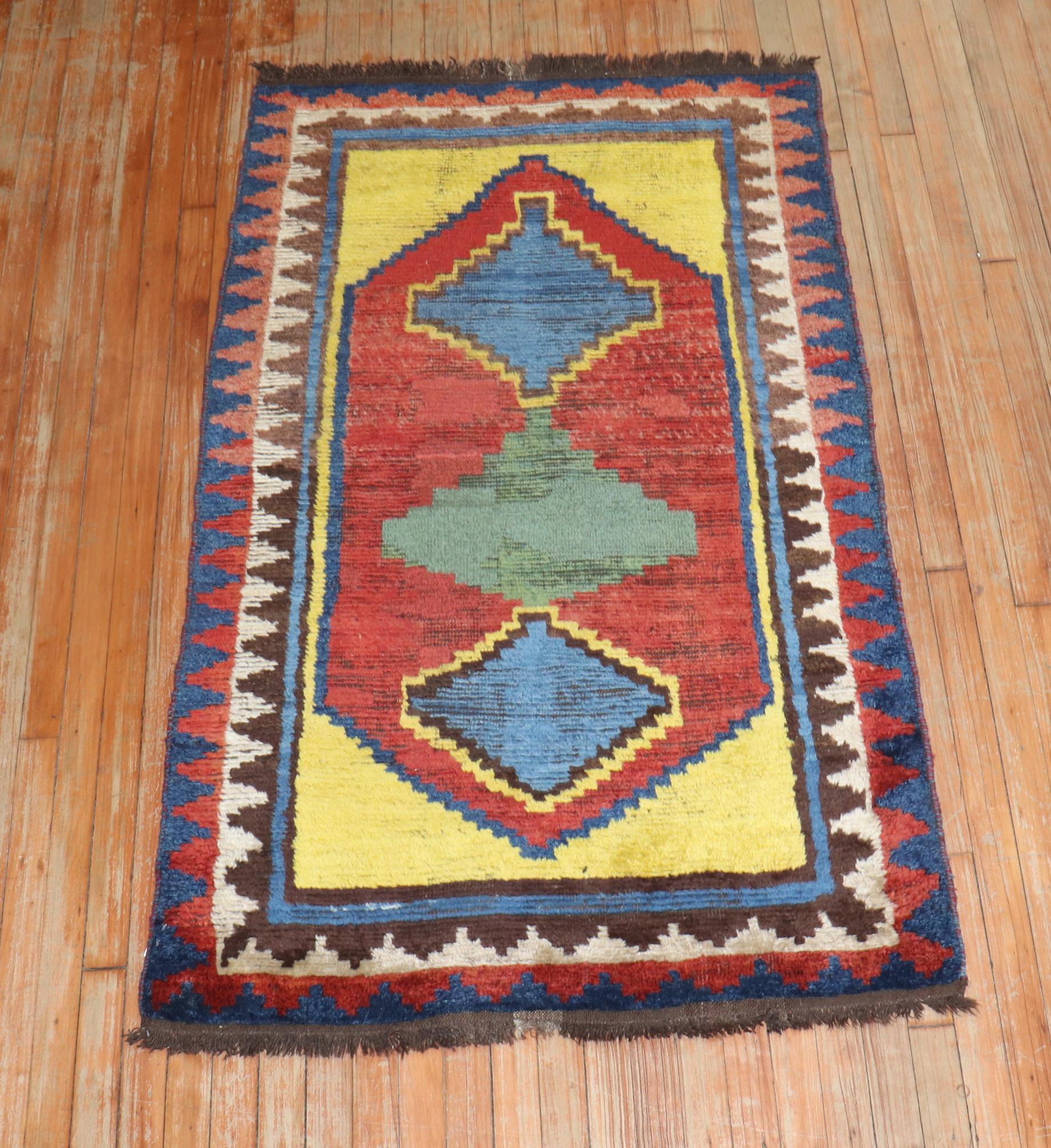 Unusual Late 19th Century Antique Persian Gabbeh Rug For Sale 1