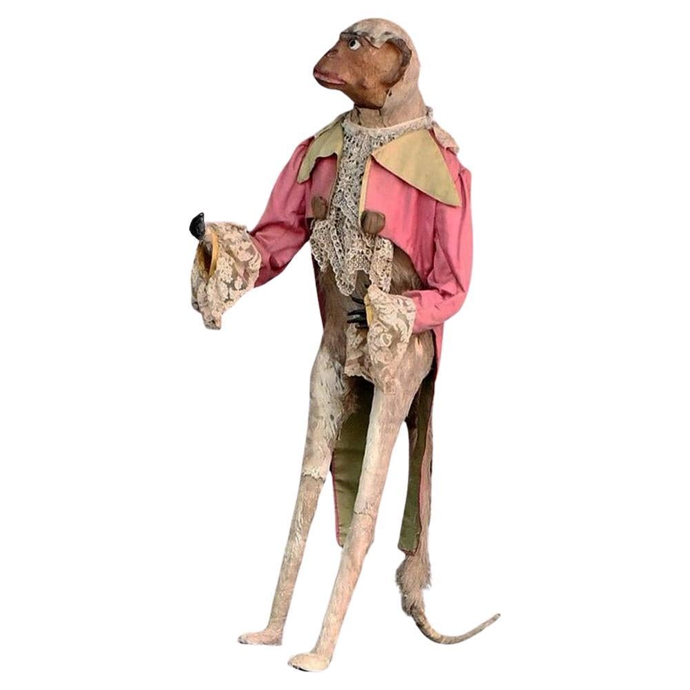 Unusual Late 19th Century Standing Monkey Figure   