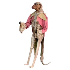 Antique Unusual Late 19th Century Standing Monkey Figure   