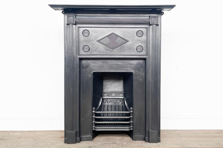 Unusual Late Victorian Cast Iron Combination Fireplace For Sale at 1stDibs
