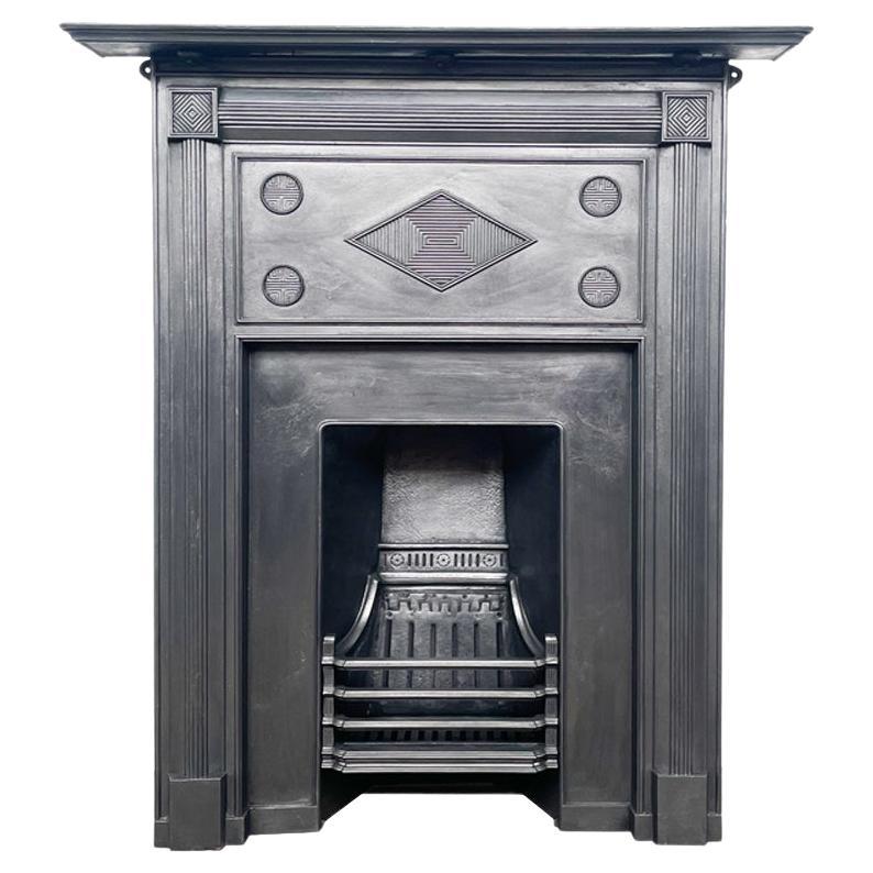 Unusual Late Victorian Cast Iron Combination Fireplace