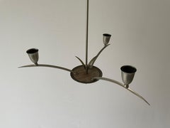 Unusual Leaf-shaped 3 Armed Sputnik Chandelier, 1950s, France