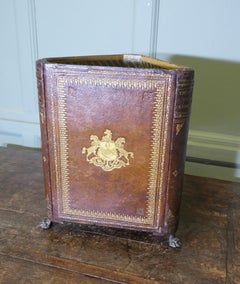 Unusual Library Waste Paper Basket made from Leather Bound Books