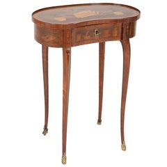 Unusual Louis XV Kidney Form Marquetry Table After Charles Topino