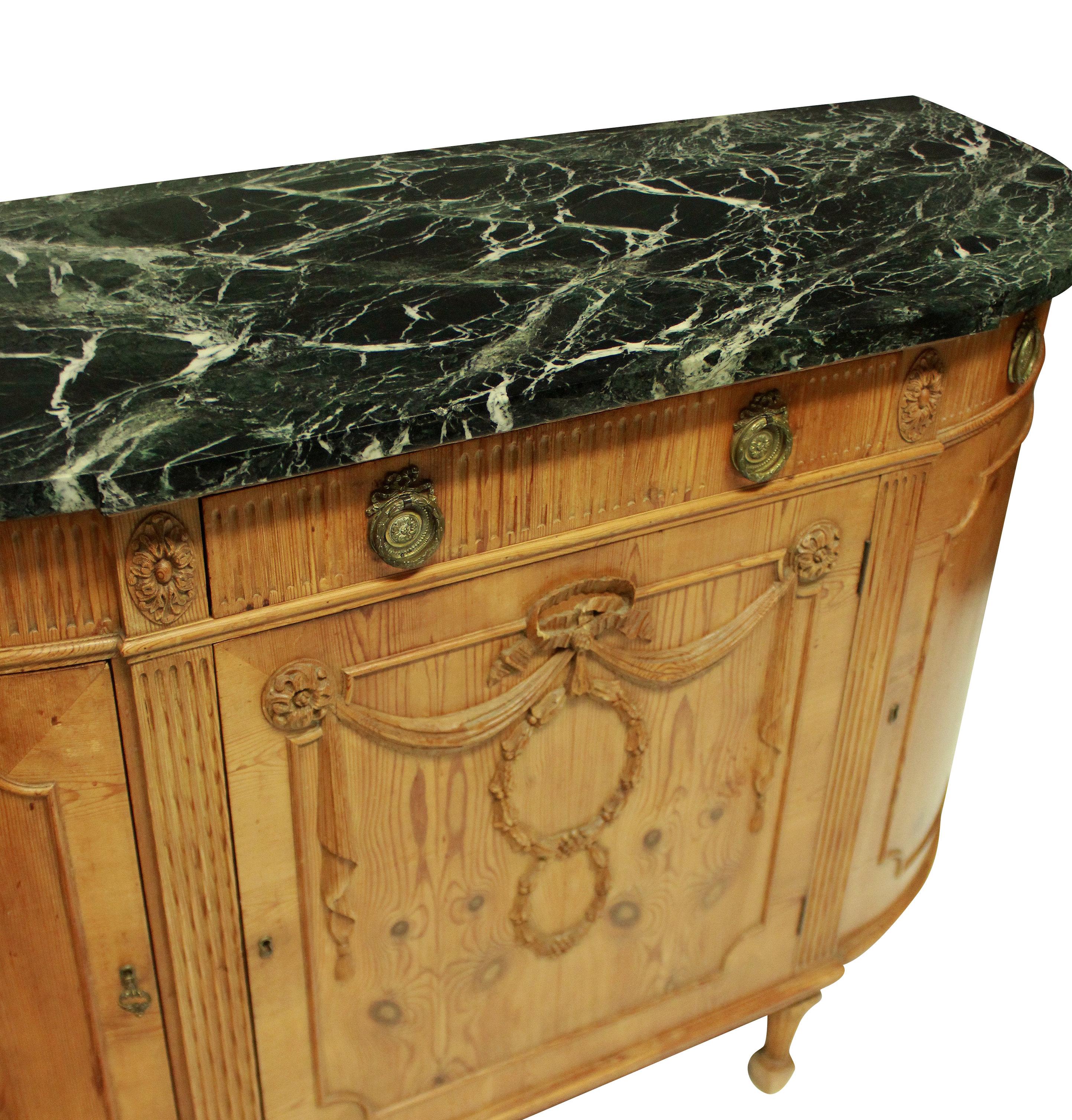 Mid-20th Century Unusual Louis XVI Style Pine Demilune Commode