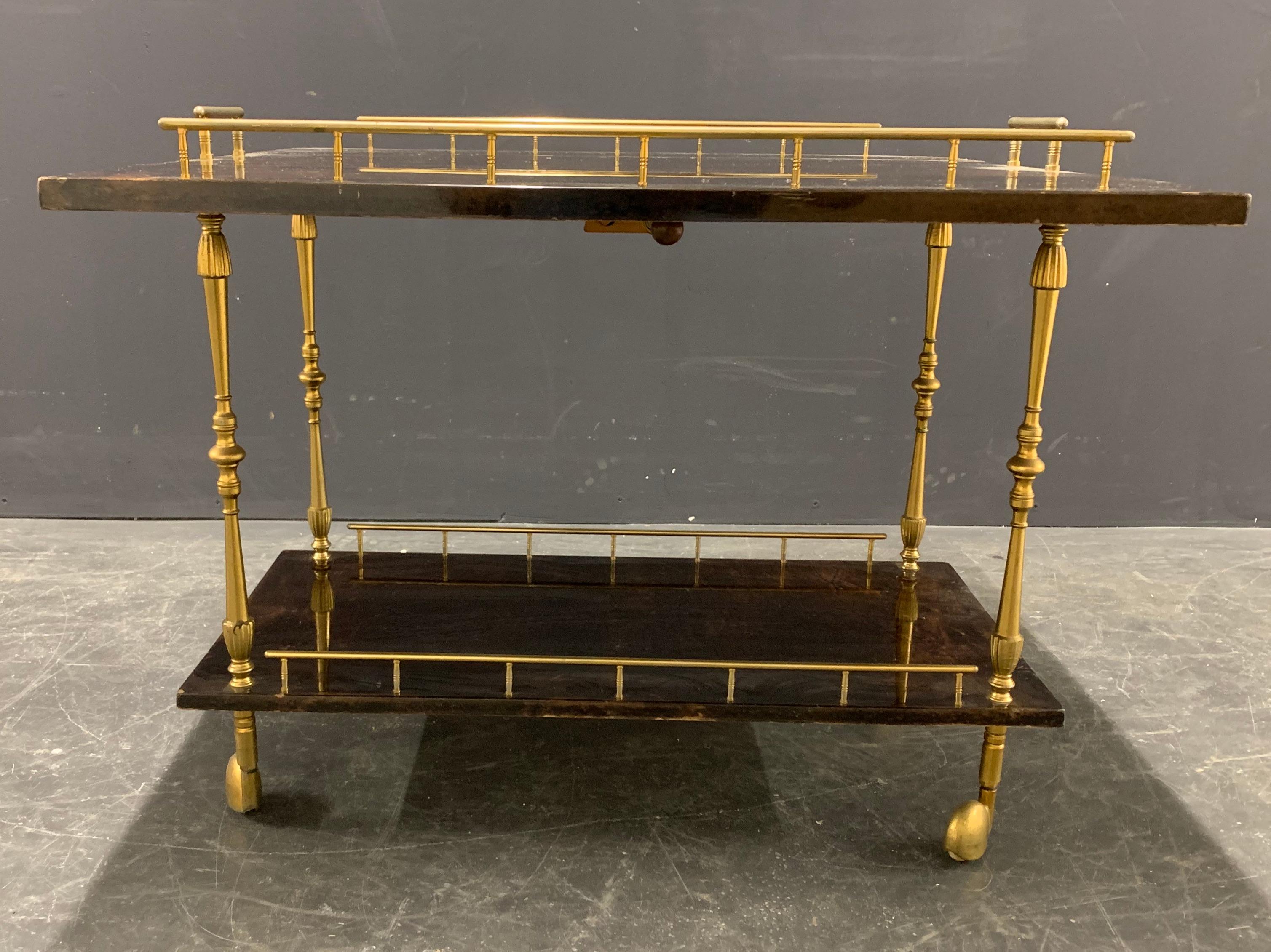 Late 20th Century Unusual Low Tea or Barcart by Aldo Tura For Sale