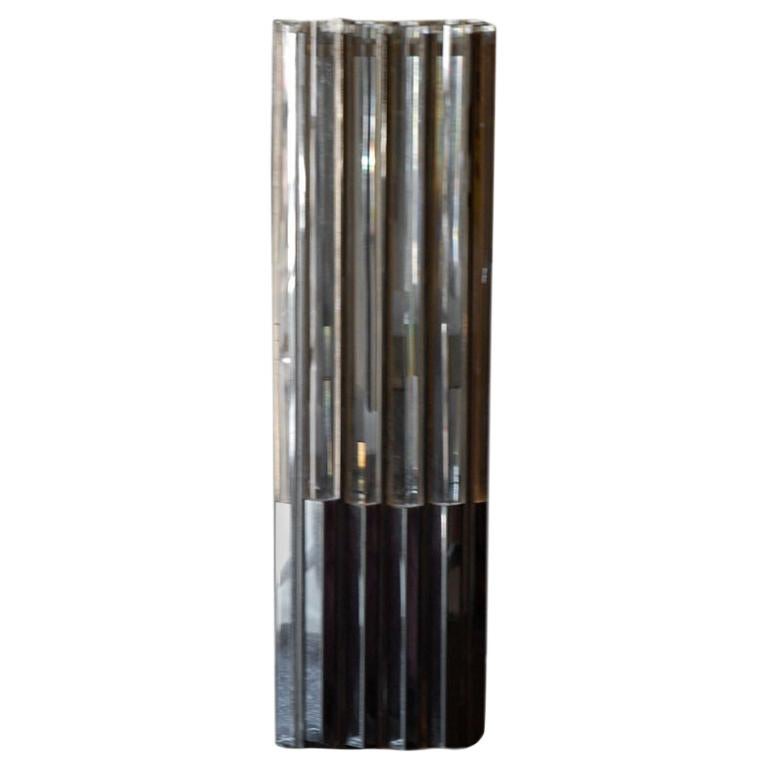 Unusual Lucite and Chrome 1970s Column Lamp