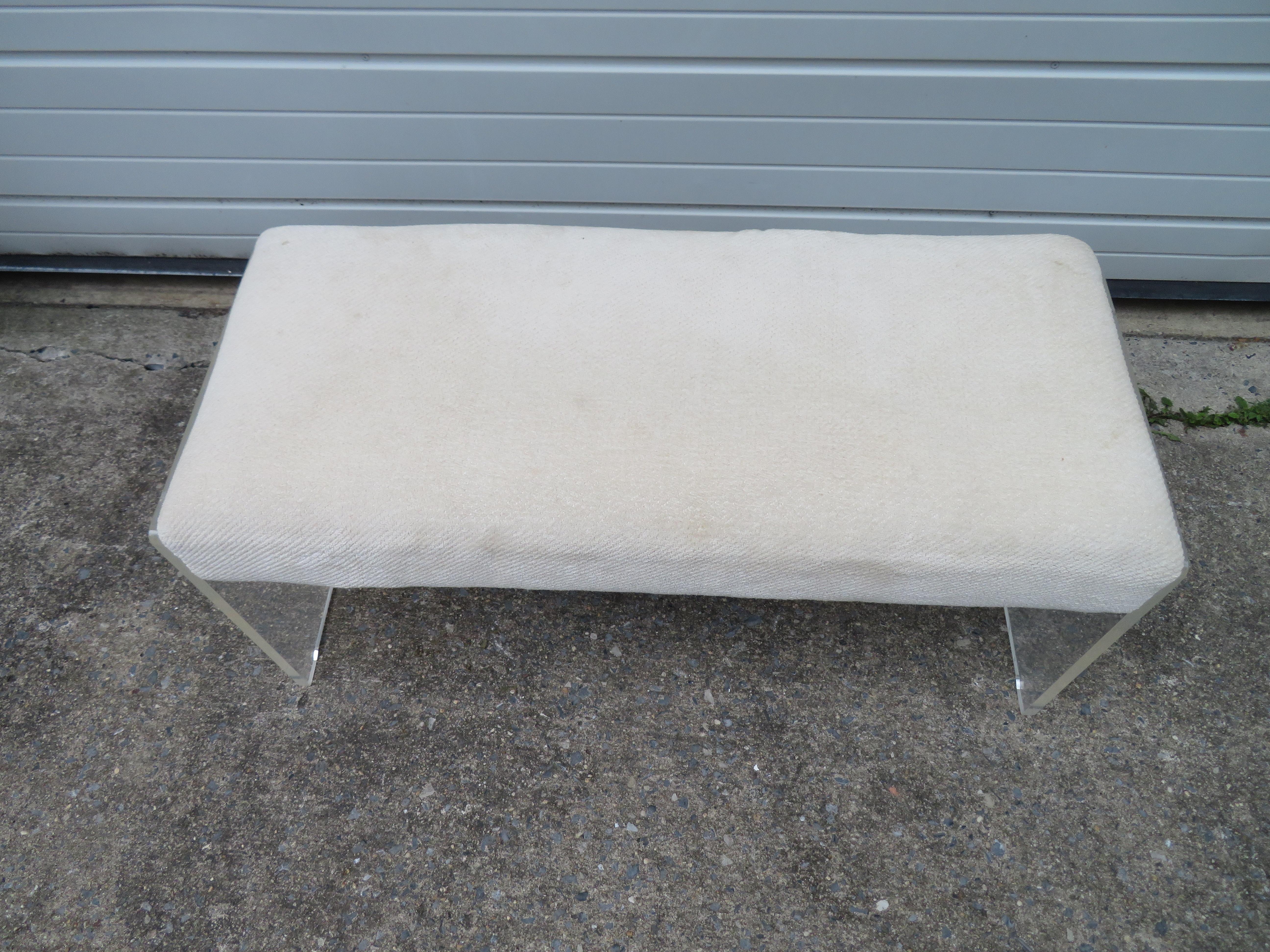 Unusual Lucite Piano Bench Mid-Century Modern For Sale 1
