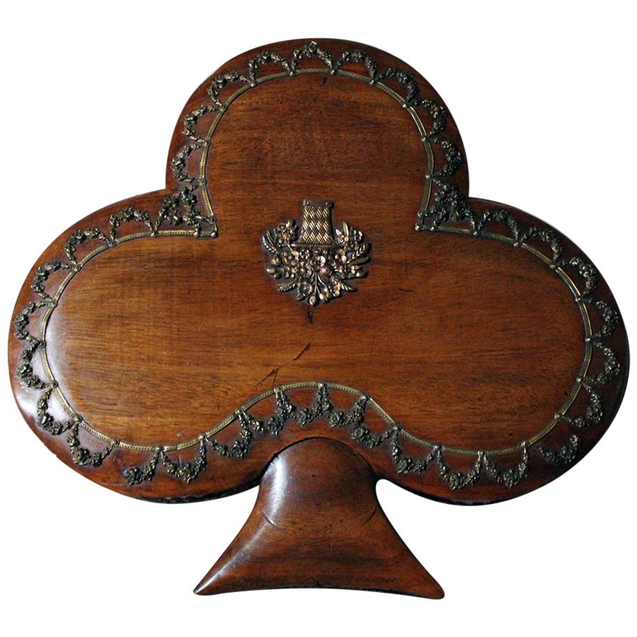 Unusual Mahogany and Brass Sewing Box Formed as a Clover, circa 1830