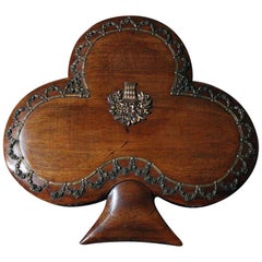 Antique Unusual Mahogany and Brass Sewing Box Formed as a Clover, circa 1830