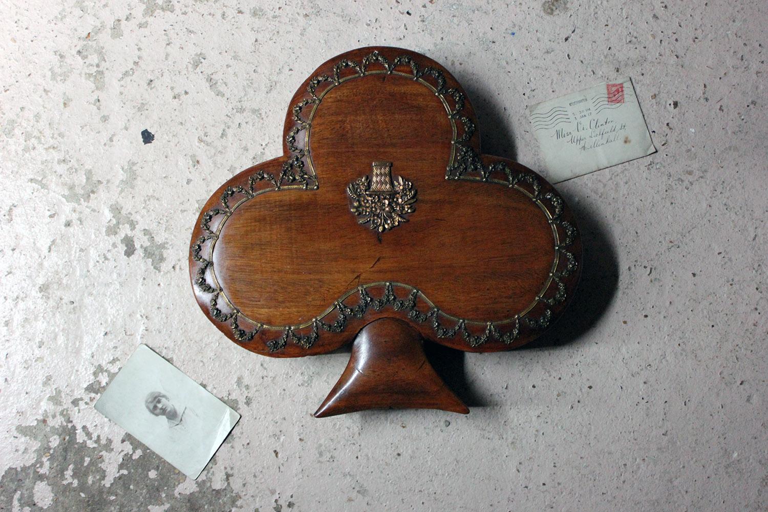Unusual Mahogany and Brass Sewing Box Formed as a Clover, circa 1830 8