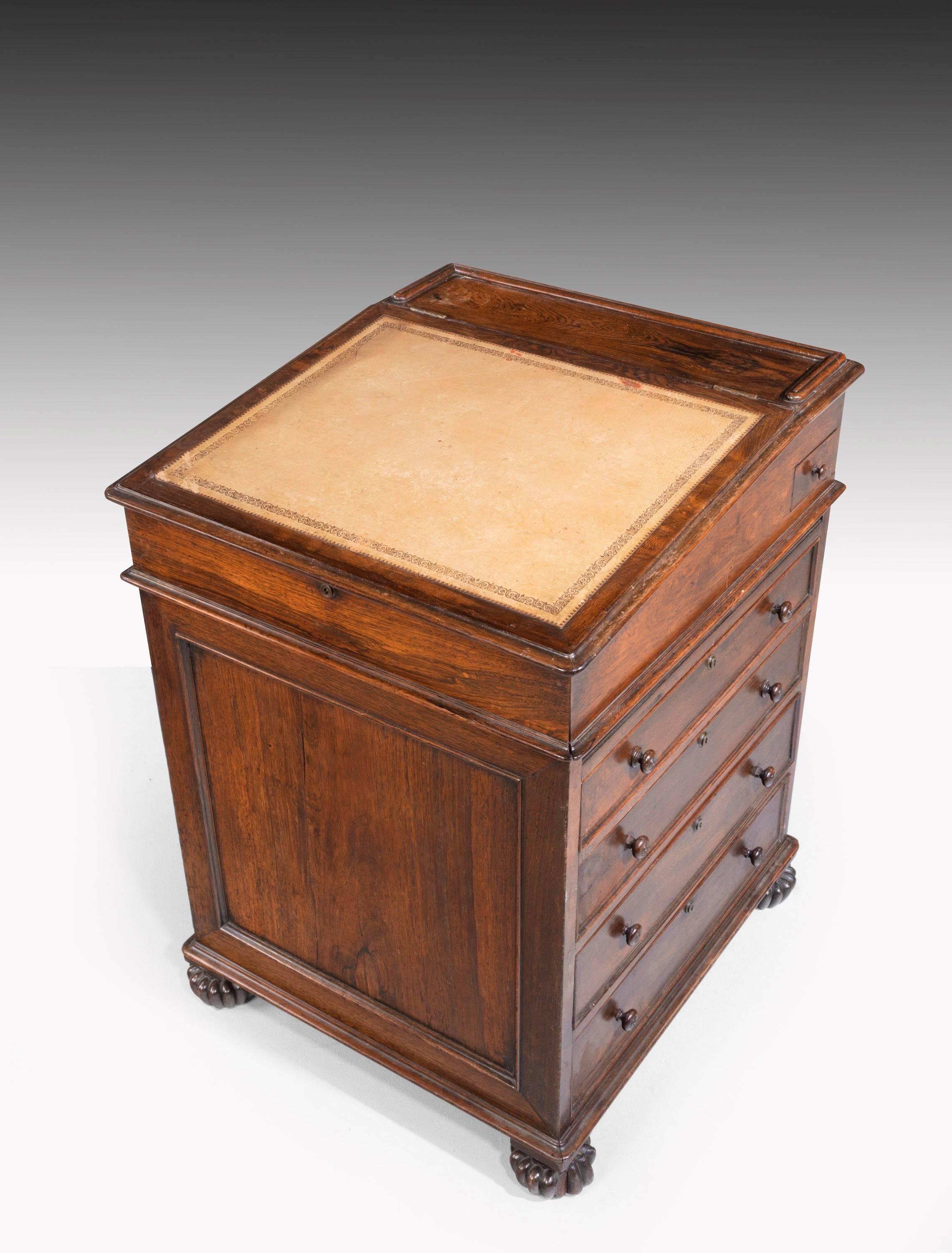 Mid-19th Century Unusual Mahogany Davenport of a Typical Gillows Design