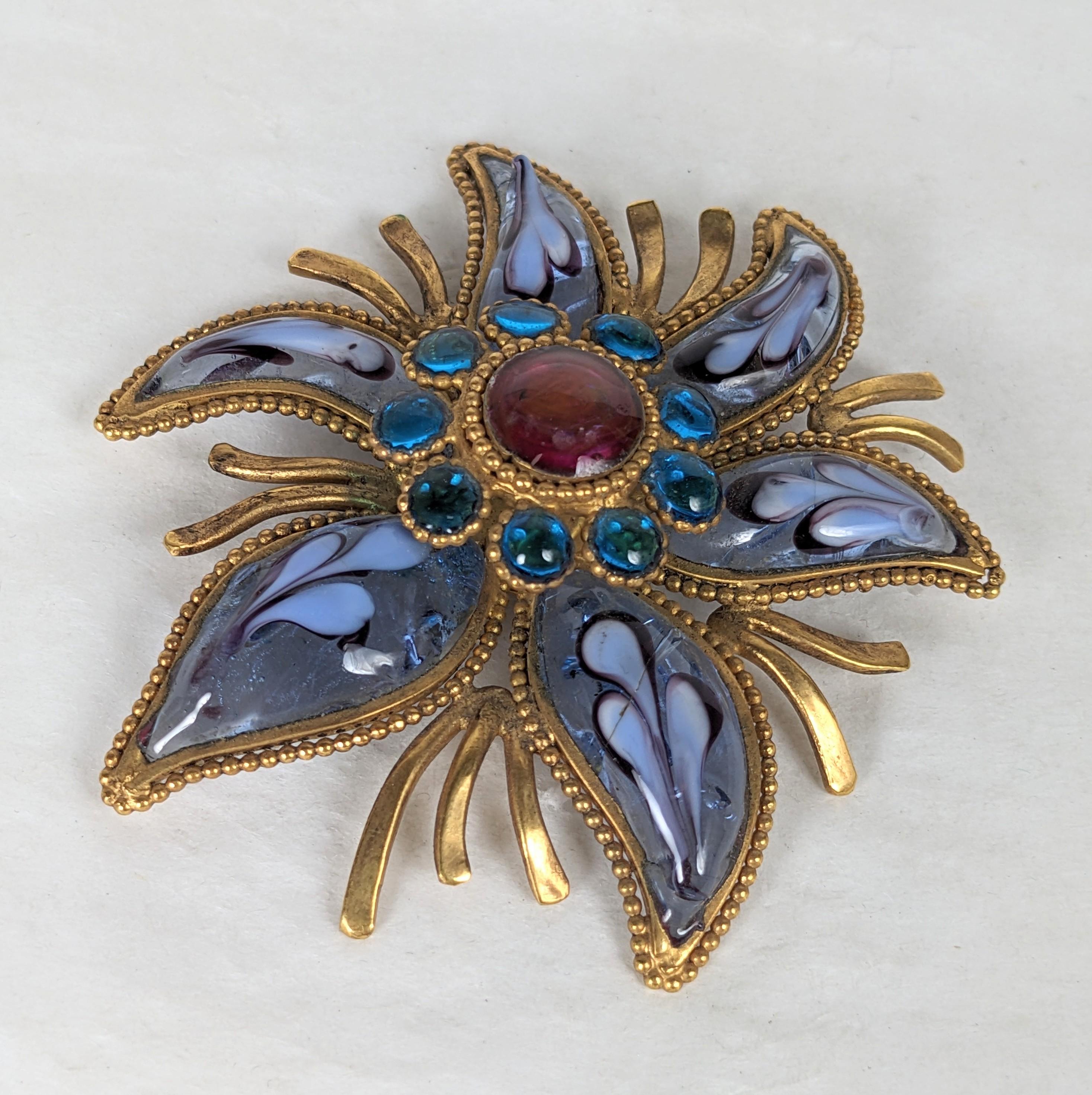 Women's or Men's Unusual Maison Gripoix Starfish Brooch For Sale