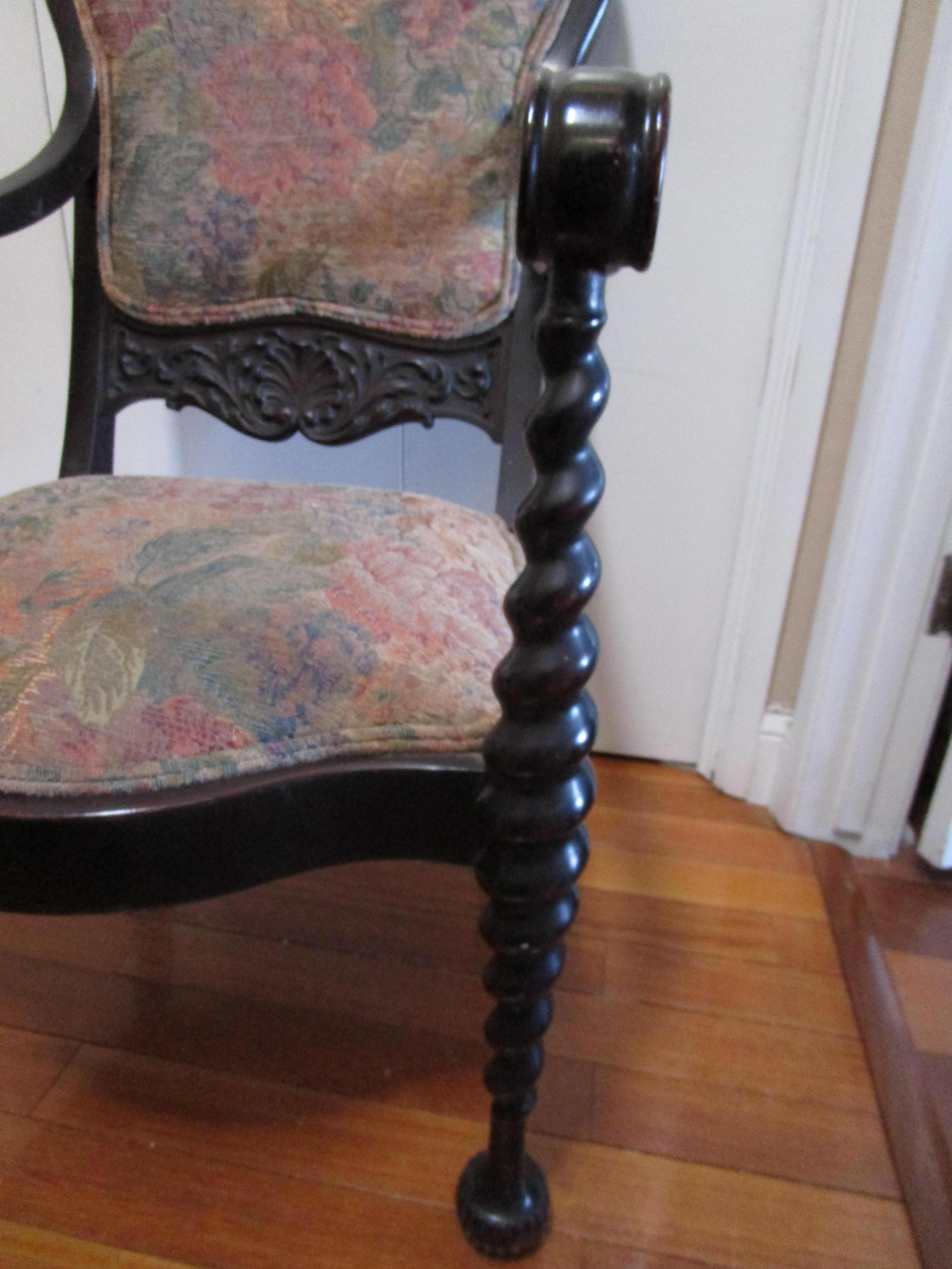 Unusual Mannerist Revival 19th Century Turned Wood Armchair 2