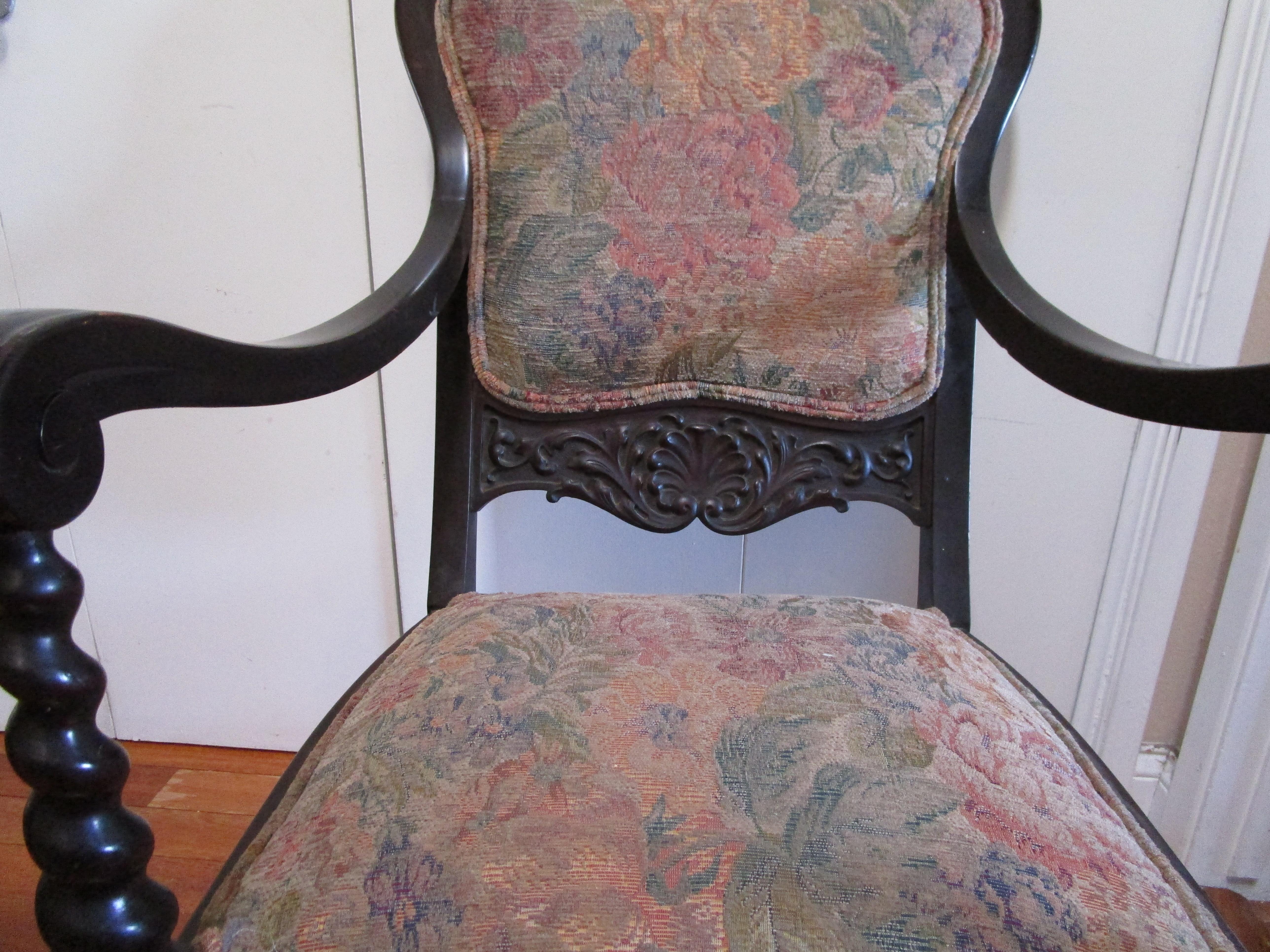 Unusual Mannerist Revival 19th Century Turned Wood Armchair 5