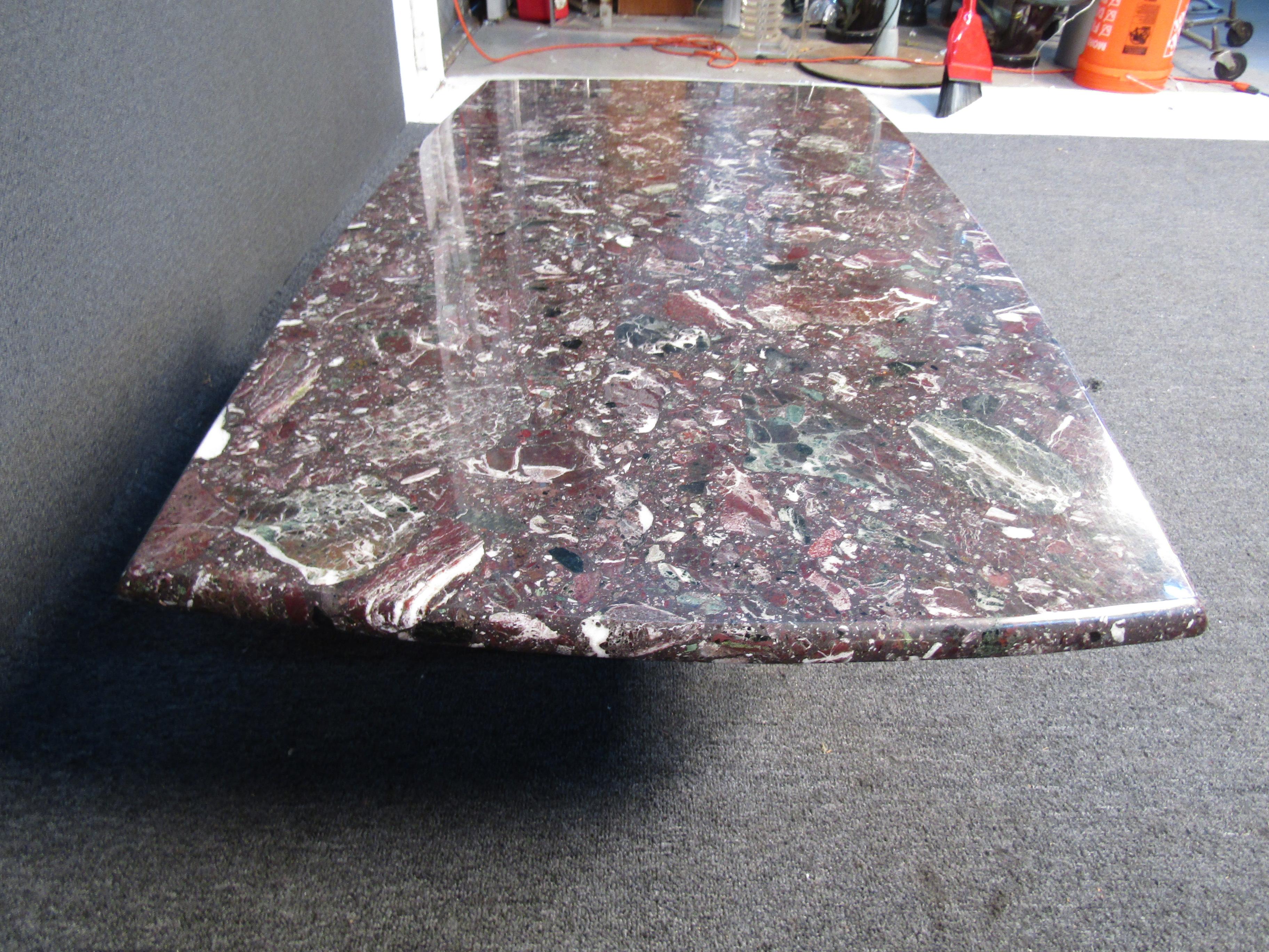 Unusual Marble Coffee Table In Good Condition In Brooklyn, NY