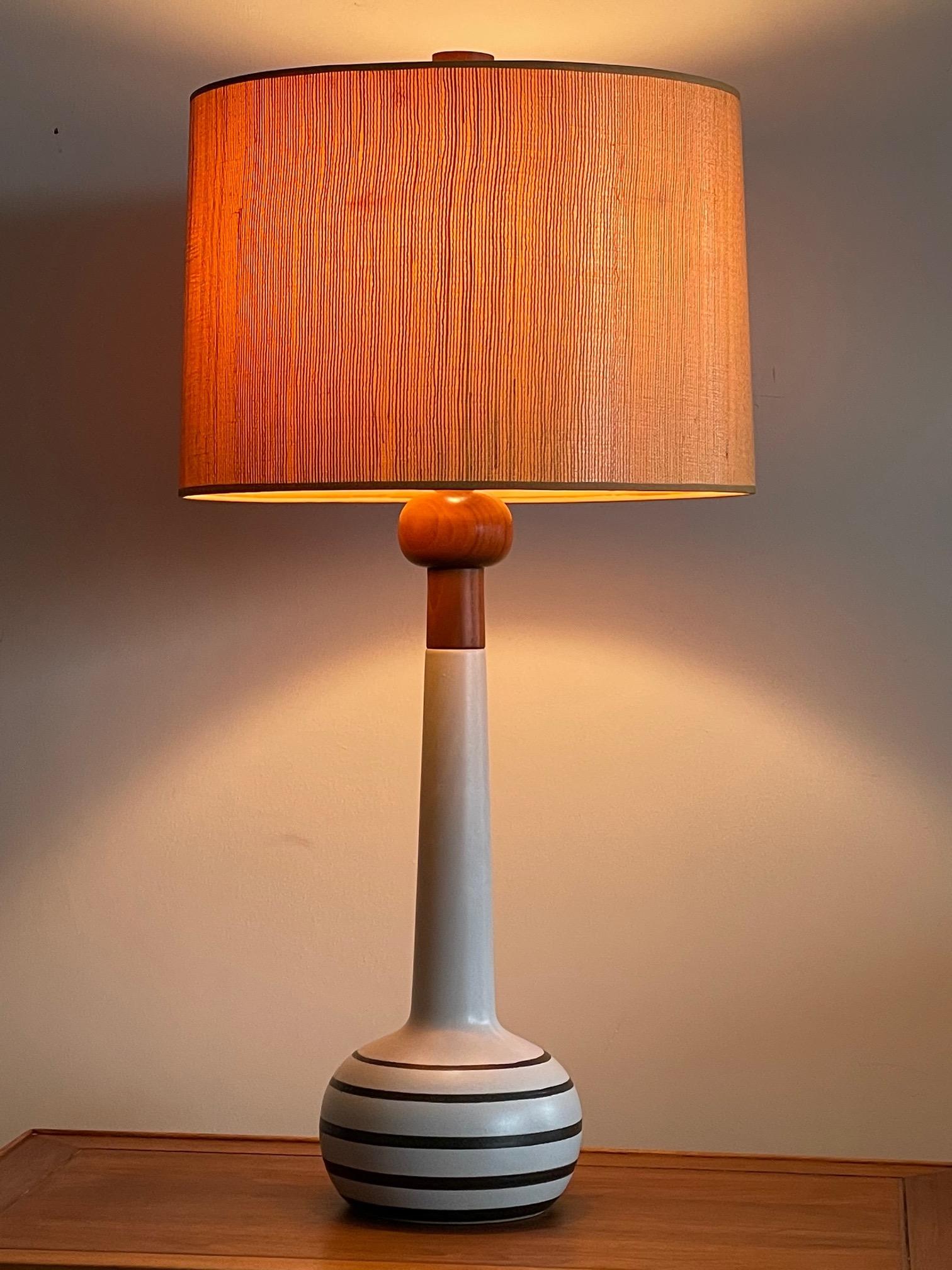 Unusual Martz Lamp with Original Shade In Good Condition In St.Petersburg, FL