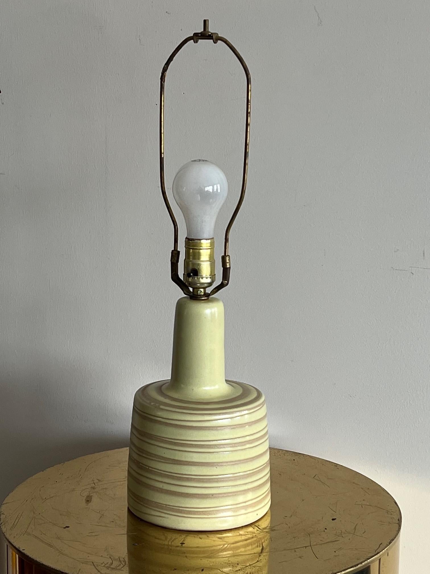 Mid-Century Modern Unusual Martz Lamp with Swirl Decoration For Sale