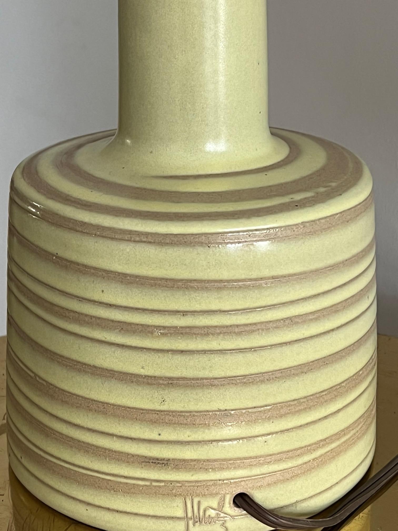 Mid-20th Century Unusual Martz Lamp with Swirl Decoration For Sale