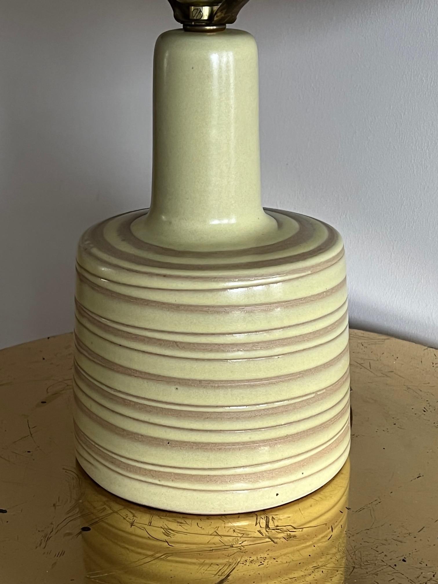 Ceramic Unusual Martz Lamp with Swirl Decoration For Sale