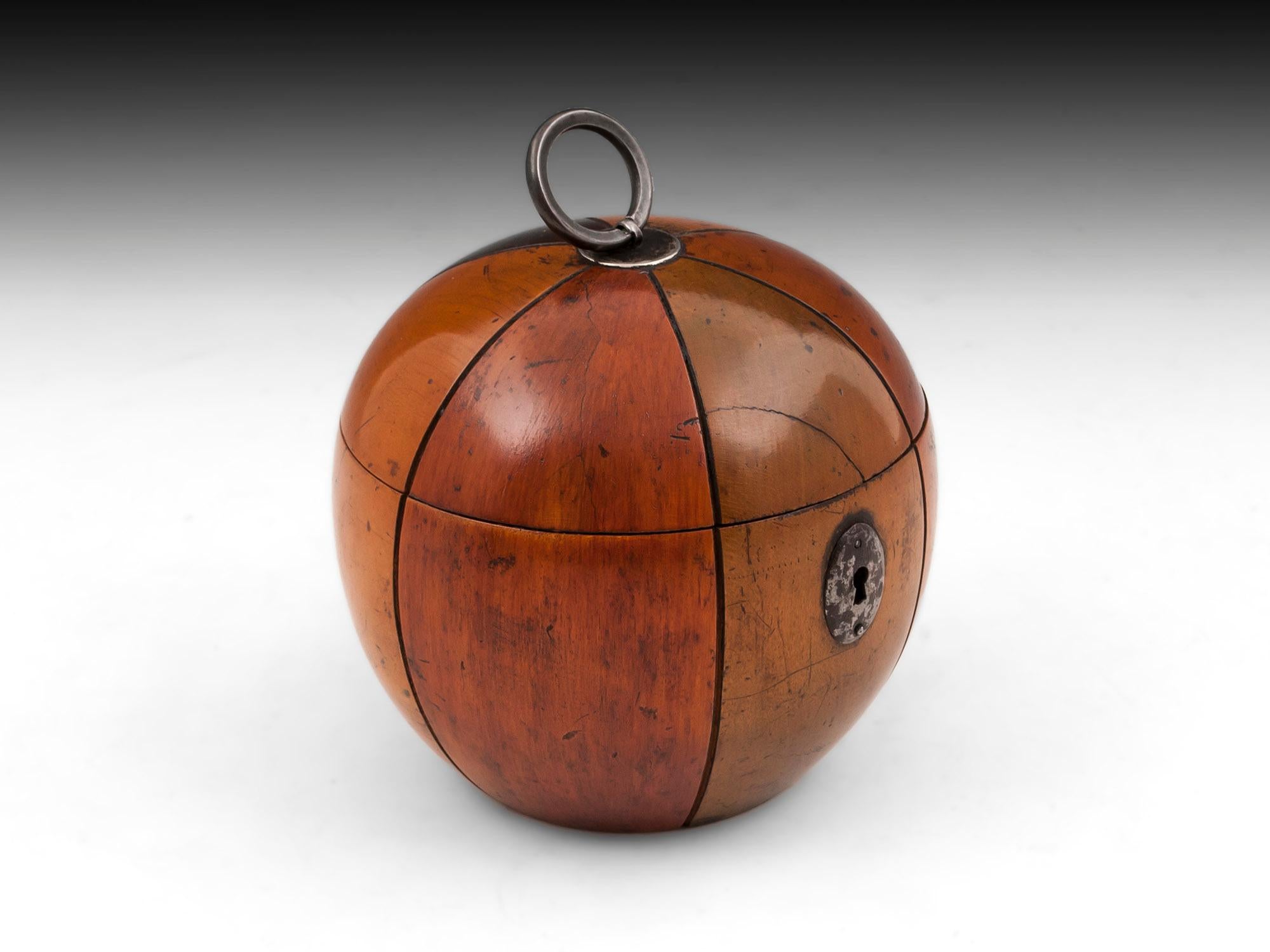 European Unusual Melon Treen Tea Caddy 19th Century For Sale