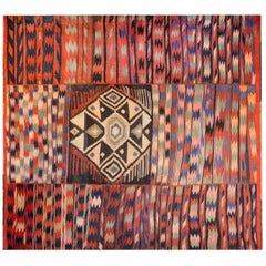 Unusual Mid-20th Century Kirmanshah Kilim Rug