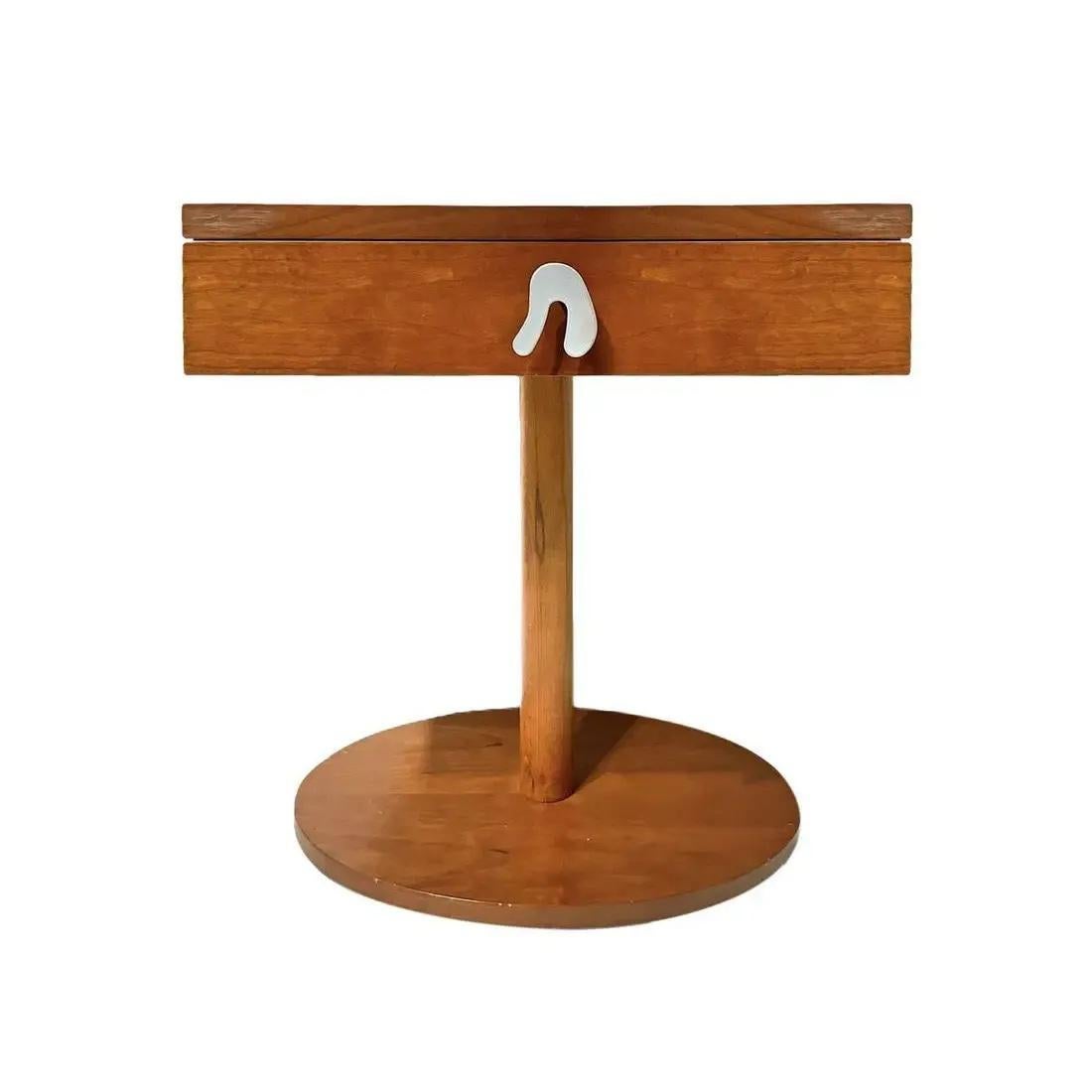 Very unique set of mid century night stands. Bought at auction in Italy. They are . Silver metal  handles. Unknown maker.