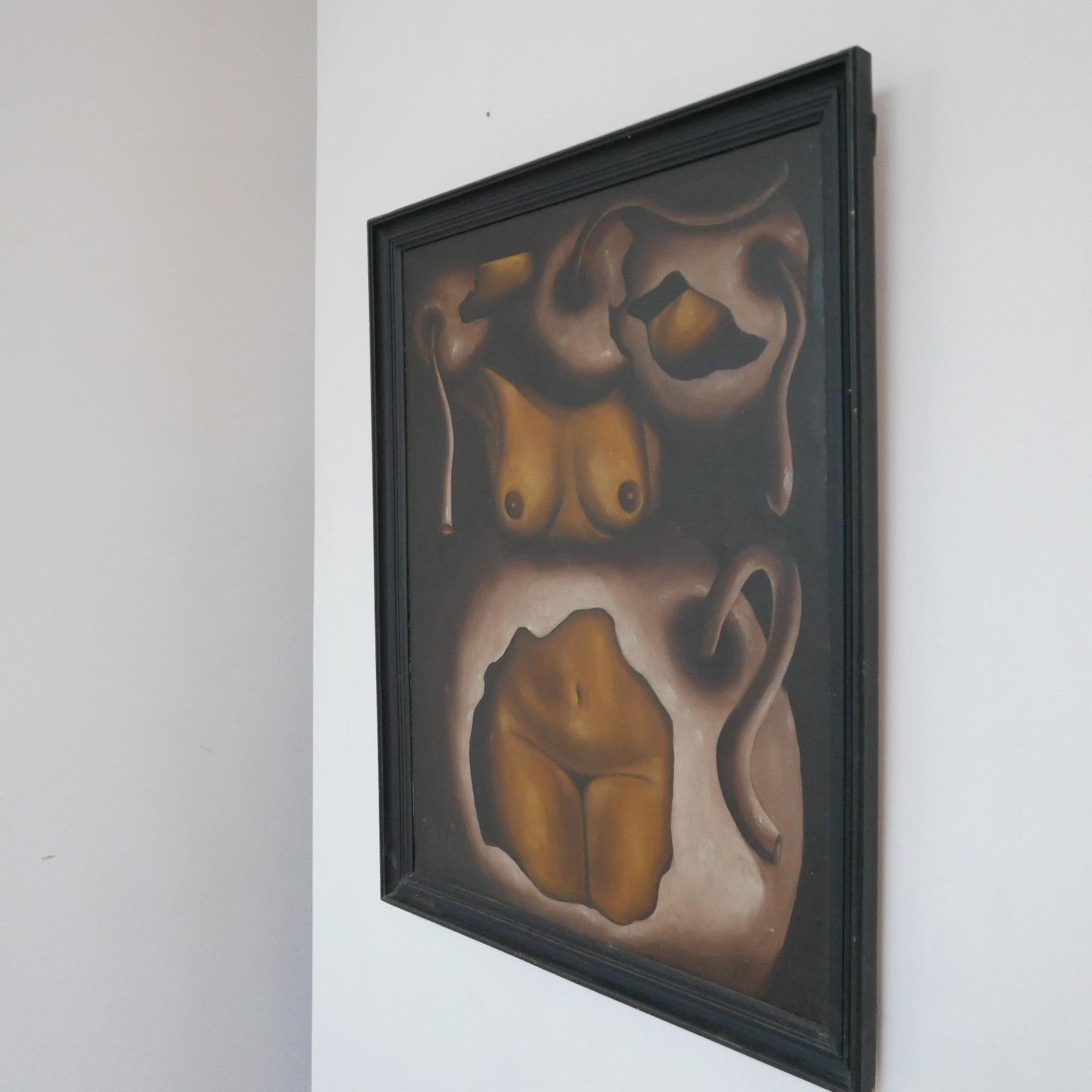 Unusual Midcentury Artwork Painting of the Female Form In Excellent Condition In London, GB