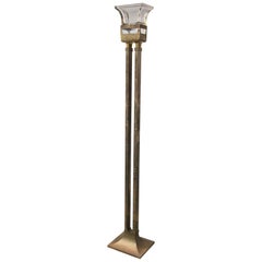 Vintage Unusual Mid Century Brass Torchiere or Floor Lamp