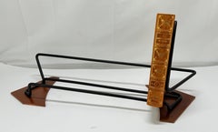 Unusual Mid Century Copper & Iron Book Rack C. 1960 - Attrib. Arthur Umanoff