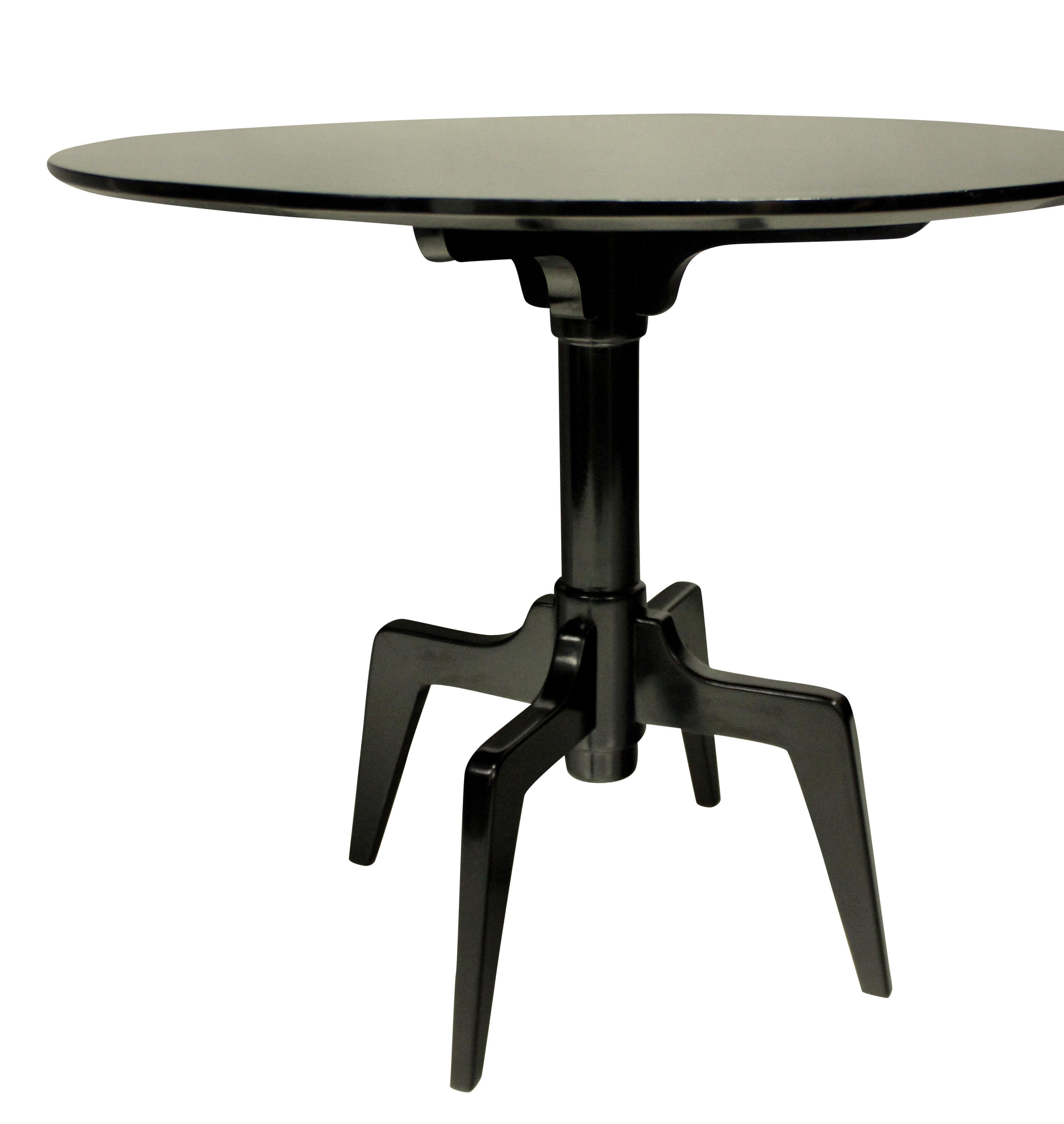 Italian Unusual Mid-Century Ebonized Side Table For Sale