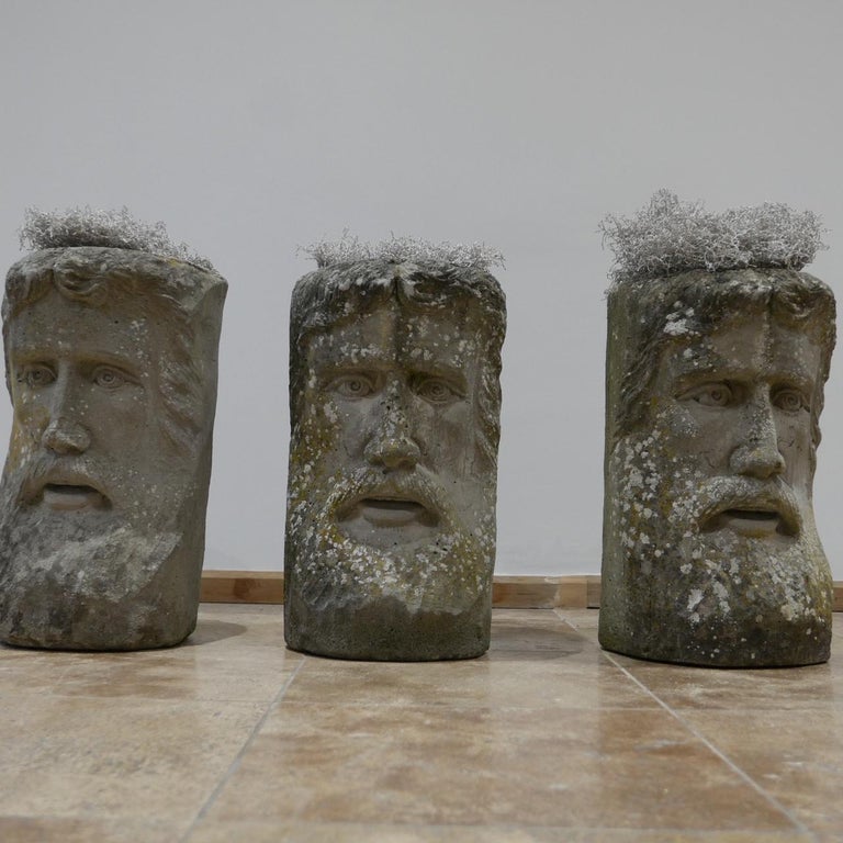 Unusual Midcentury Garden Face Urns or Planters at 1stDibs unusual