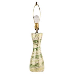Unusual Mid Century Modern Gold Splatter Ceramic Table Lamp