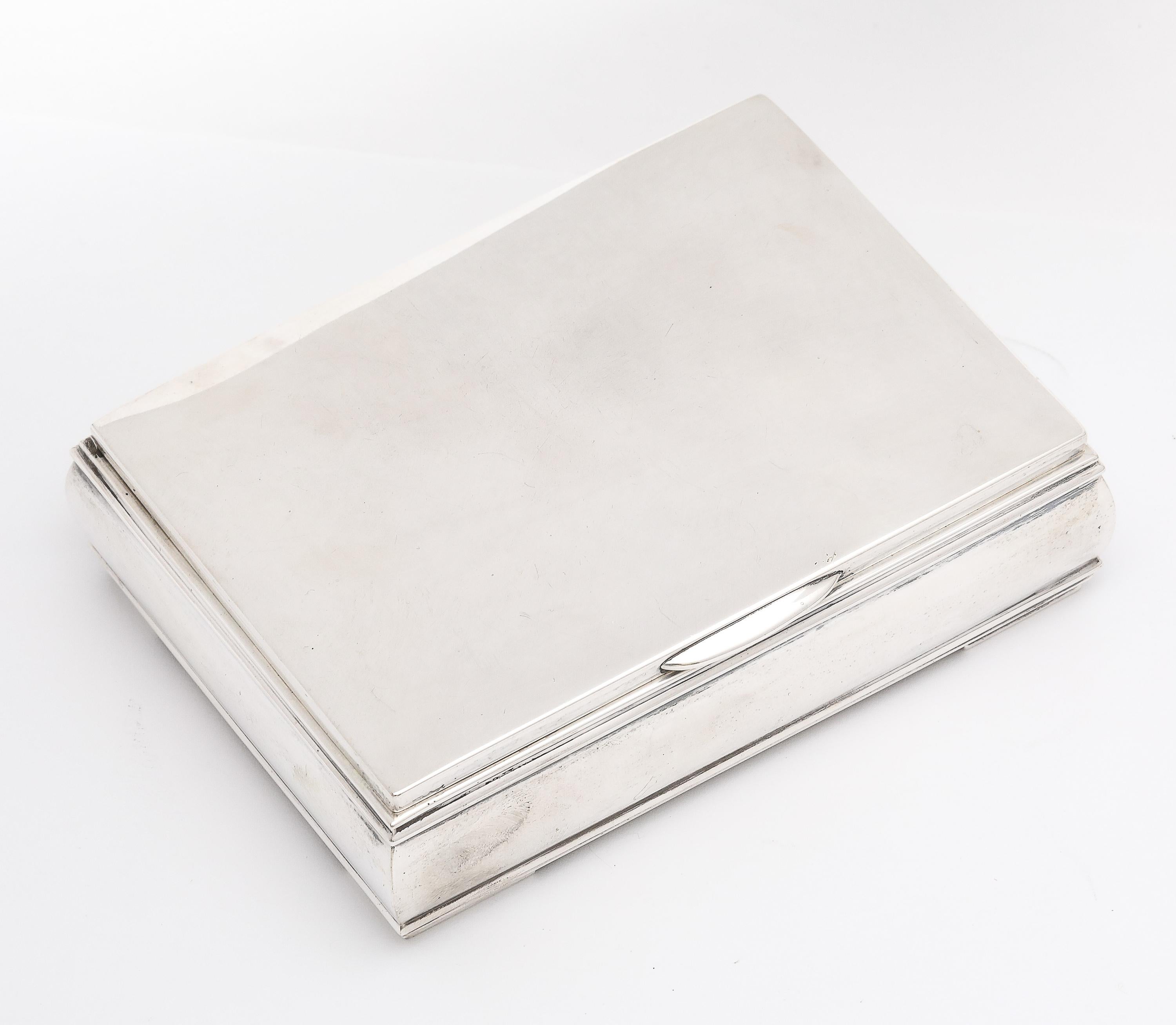 Unusual Mid-Century Modern Sterling Silver Table Box With Hinged Lid For Sale 6